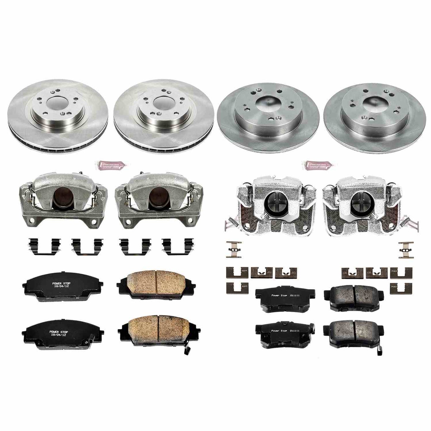 PowerStop Power Stop 06-11 Honda Civic Autospecialty Kit w/ Calipers - Front and Rear KCOE2440