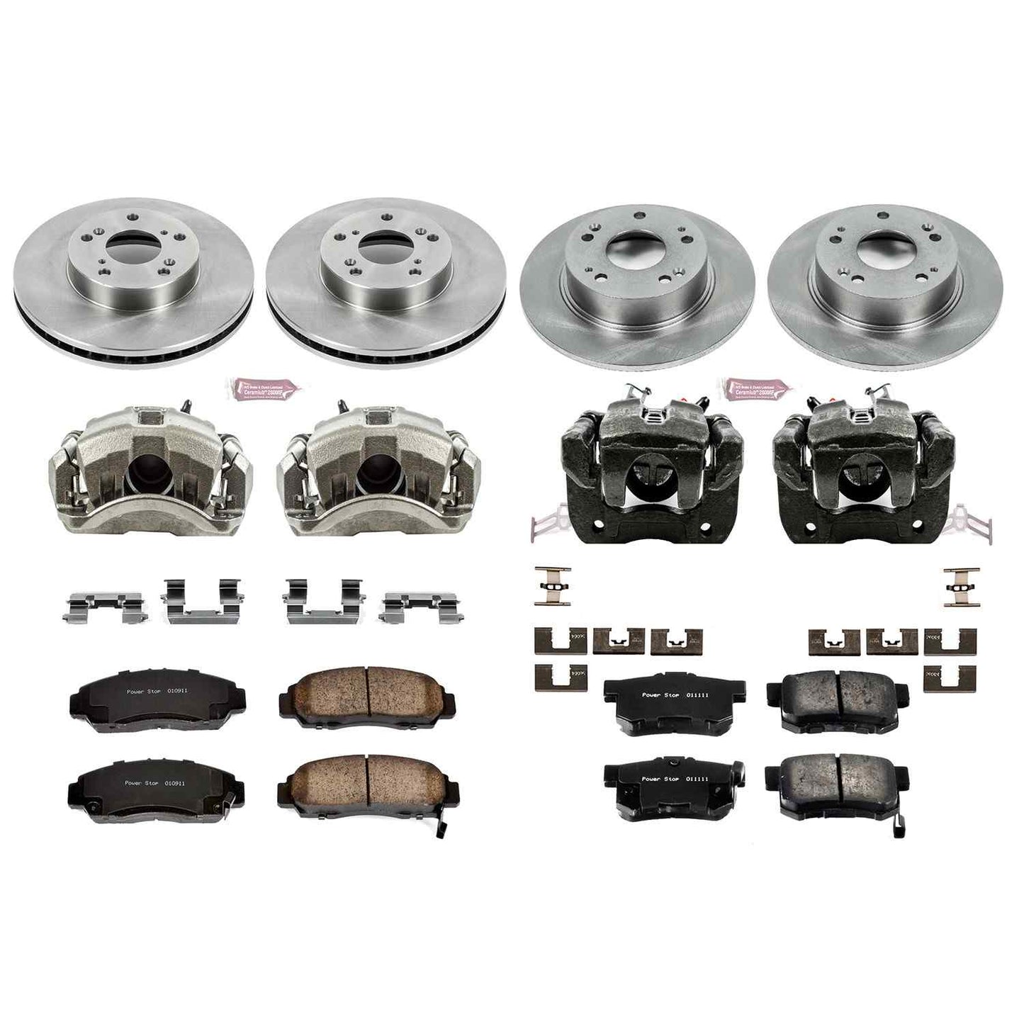 PowerStop Power Stop 03-07 Honda Accord Autospecialty Kit w/ Calipers - Front and Rear KCOE2557