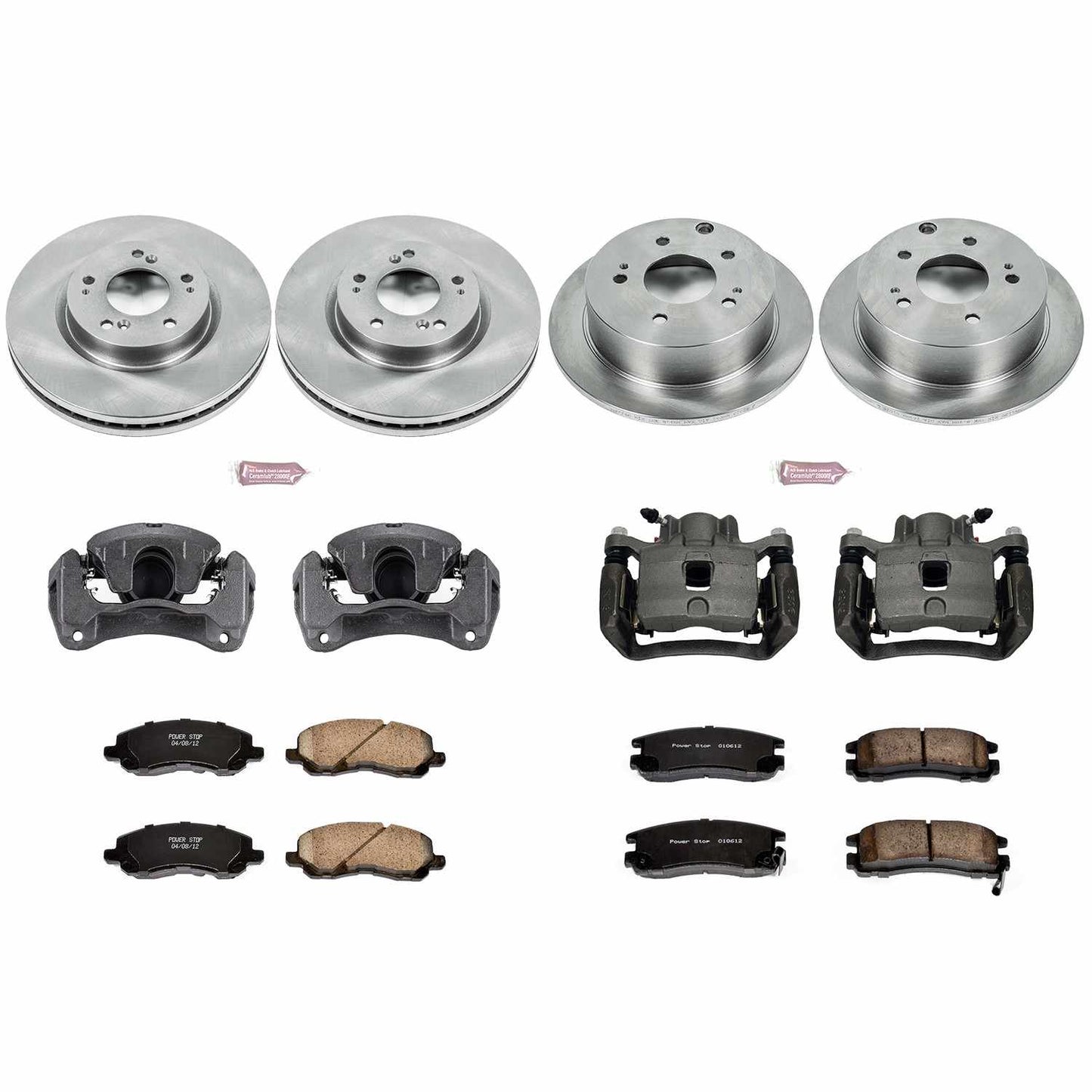 PowerStop Power Stop 06-12 Mitsubishi Eclipse Autospecialty Kit w/ Calipers - Front and Rear KCOE2711