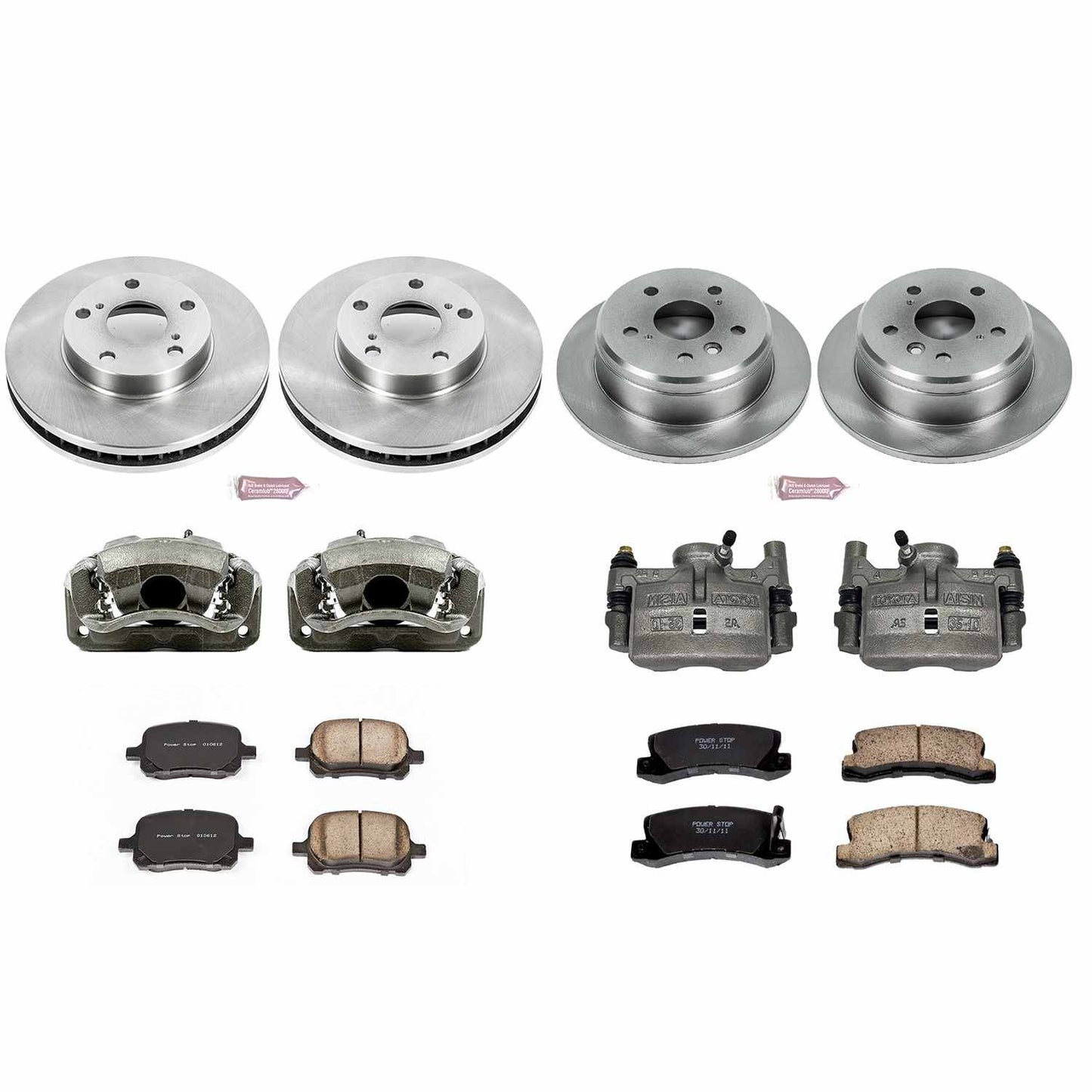 PowerStop Power Stop 97-99 Lexus ES300 Autospecialty Kit w/ Calipers - Front and Rear KCOE2713