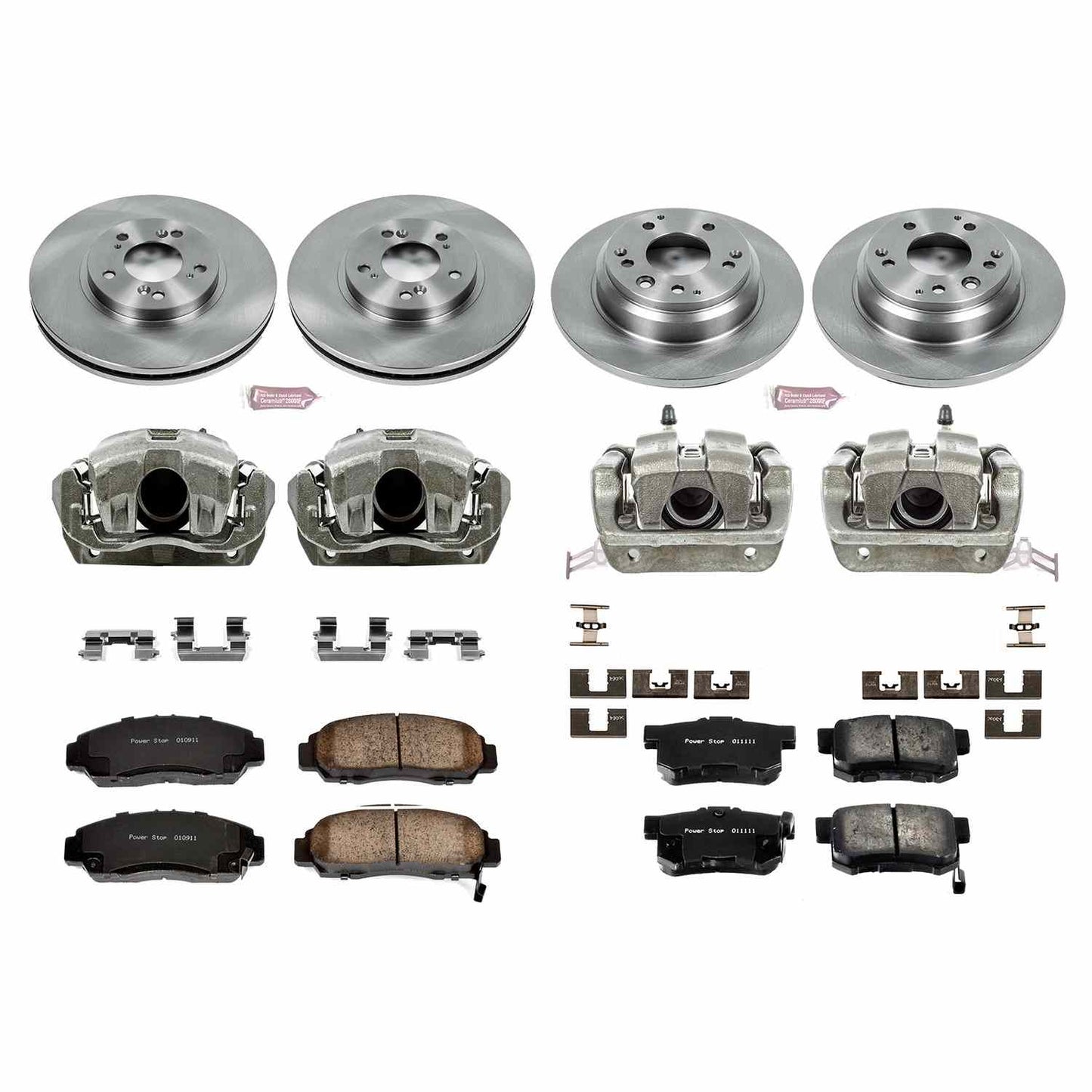 PowerStop Power Stop 99-01 Acura RL Autospecialty Kit w/ Calipers - Front and Rear KCOE2715