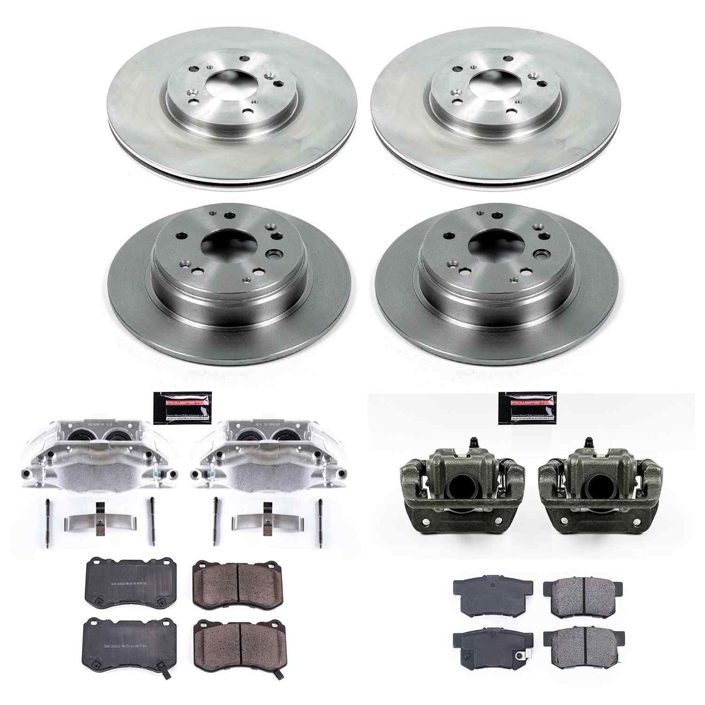 PowerStop Power Stop 04-08 Acura TL Autospecialty Kit w/ Calipers - Front and Rear KCOE2718