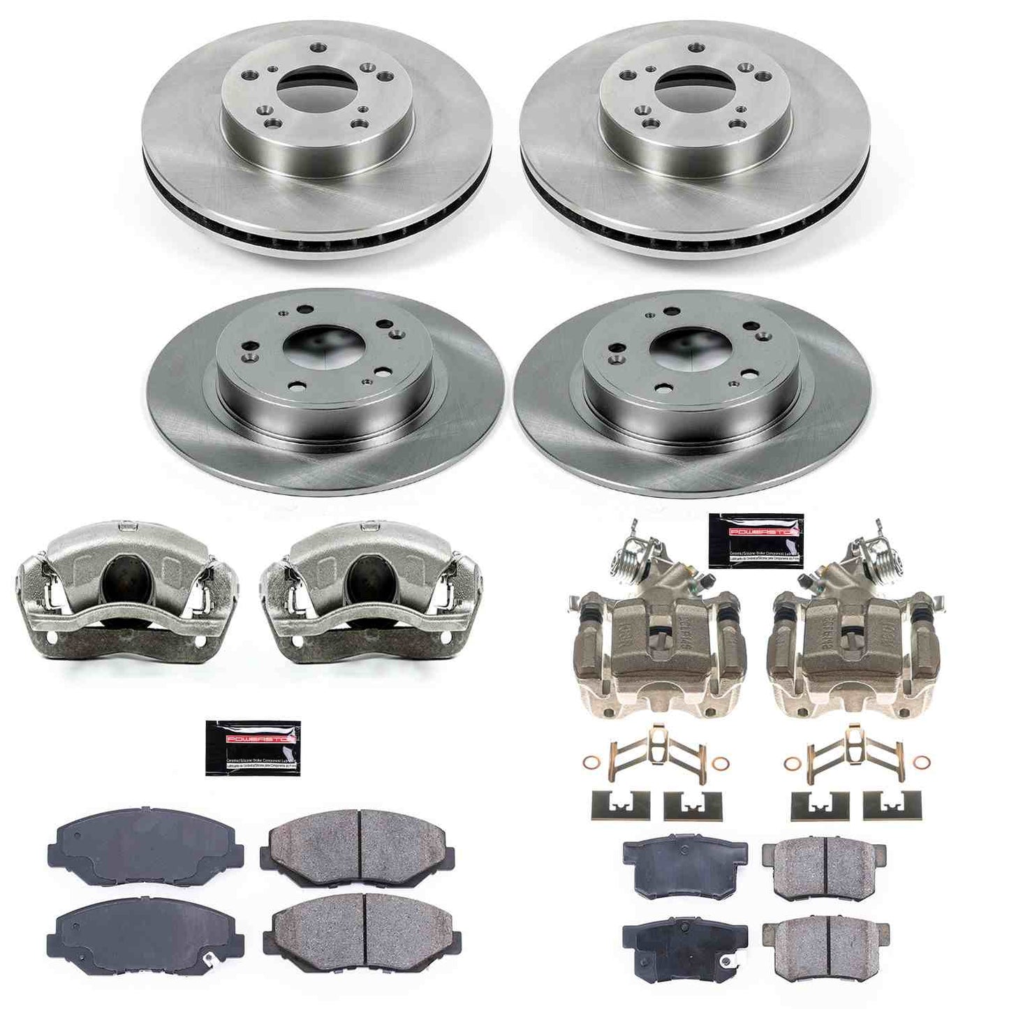 PowerStop Power Stop 2005 Honda Accord Autospecialty Kit w/ Calipers - Front and Rear KCOE2745
