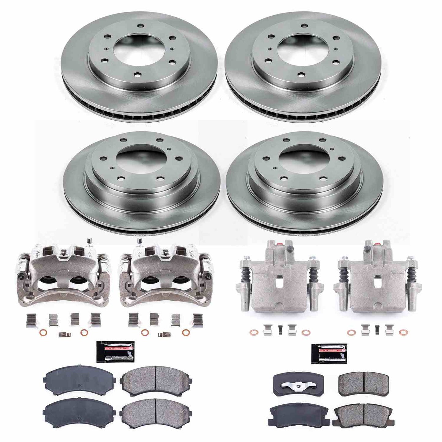PowerStop Power Stop 01-06 Mitsubishi Montero Autospecialty Kit w/ Calipers - Front and Rear KCOE2755