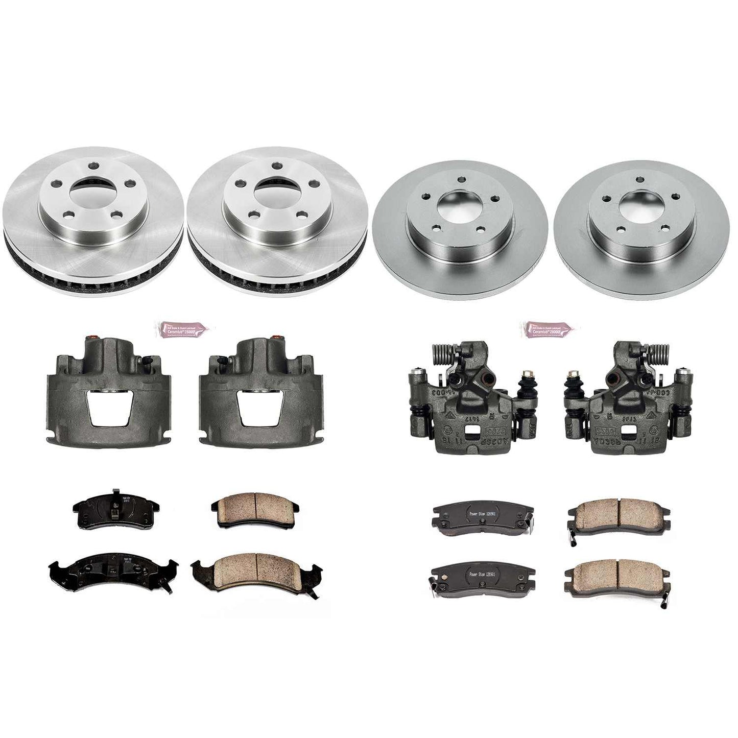 PowerStop Power Stop 1993 Cadillac Allante Autospecialty Kit w/ Calipers - Front and Rear KCOE2760A