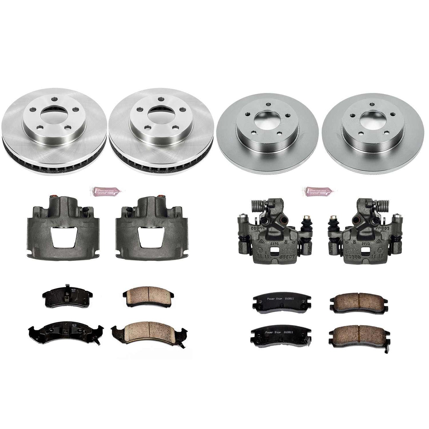 PowerStop Power Stop 1993 Cadillac Eldorado Autospecialty Kit w/ Calipers - Front and Rear KCOE2762A