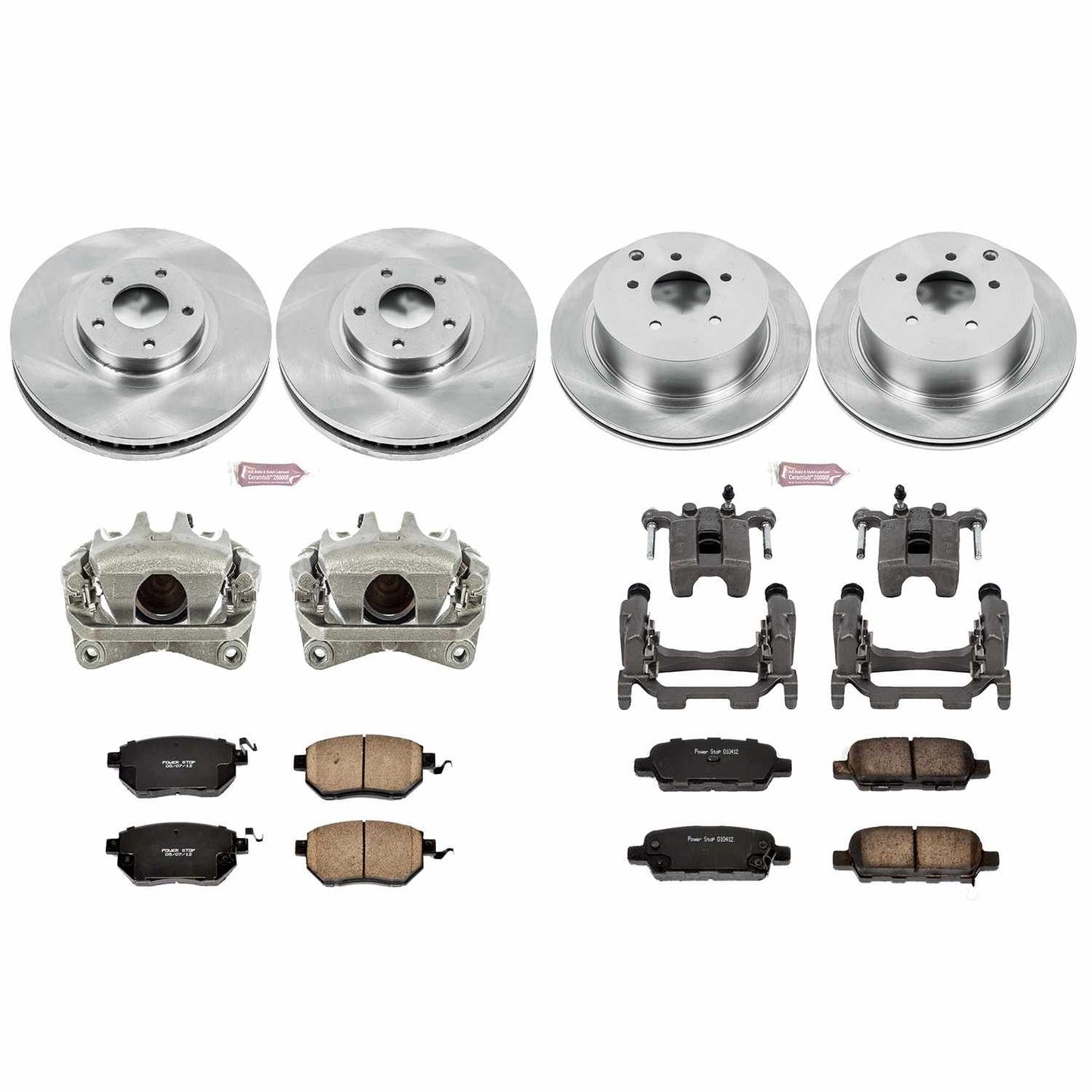 PowerStop Power Stop 09-11 Nissan Murano Autospecialty Kit w/ Calipers - Front and Rear KCOE2767B