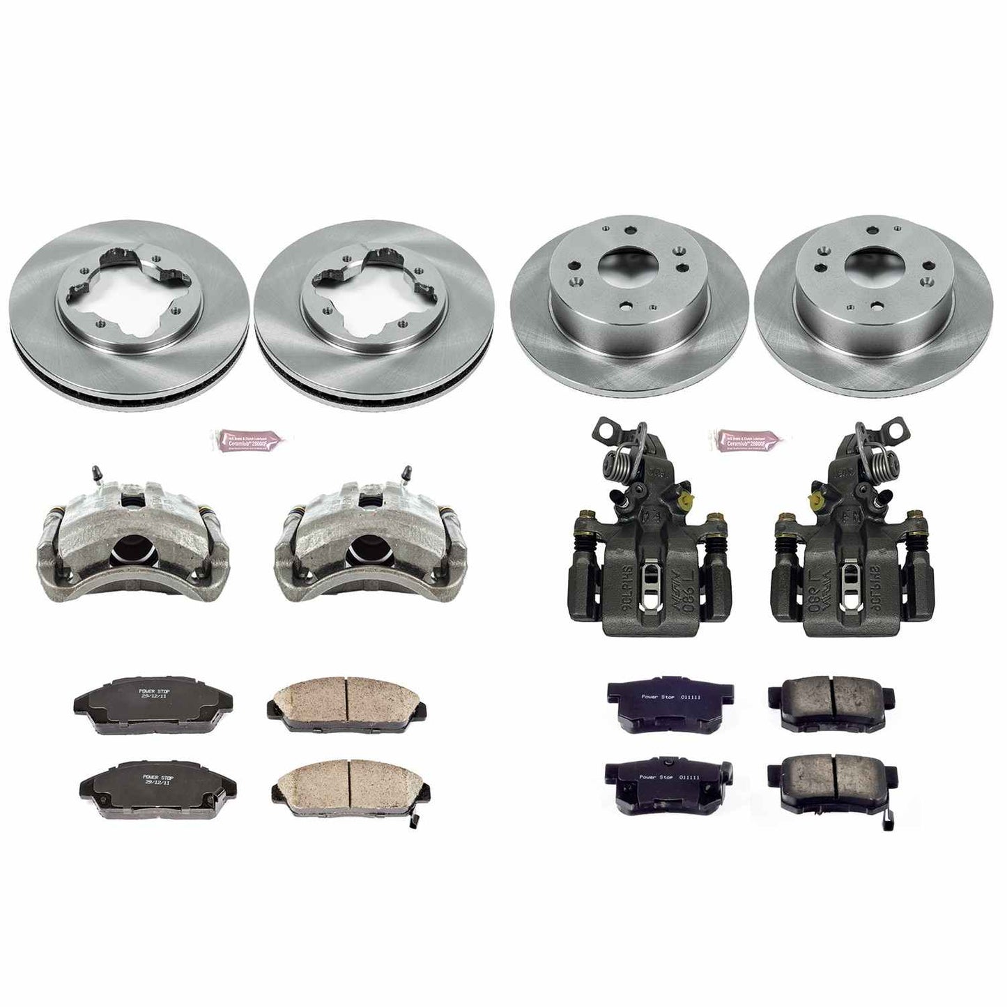 PowerStop Power Stop 91-93 Honda Accord Autospecialty Kit w/ Calipers - Front and Rear KCOE2773
