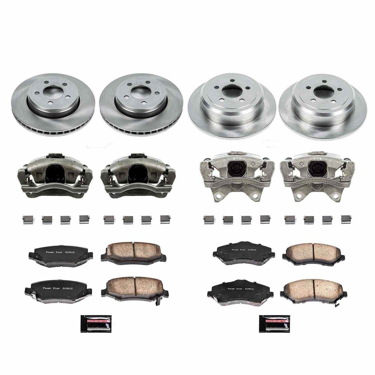 PowerStop Power Stop 07-11 Dodge Nitro Autospecialty Kit w/ Calipers - Front and Rear KCOE2832A
