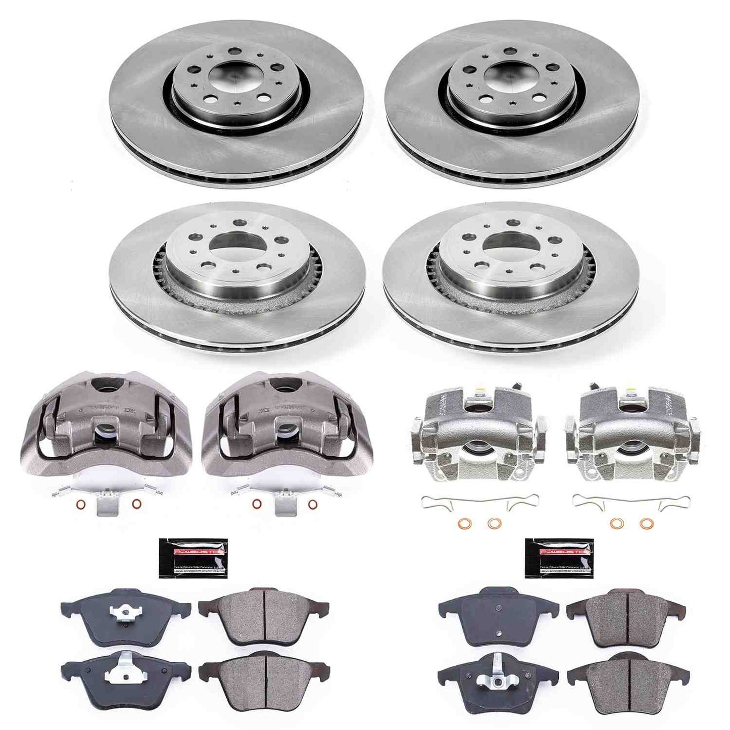 PowerStop Power Stop 03-14 Volvo XC90 Autospecialty Kit w/ Calipers - Front and Rear KCOE2835