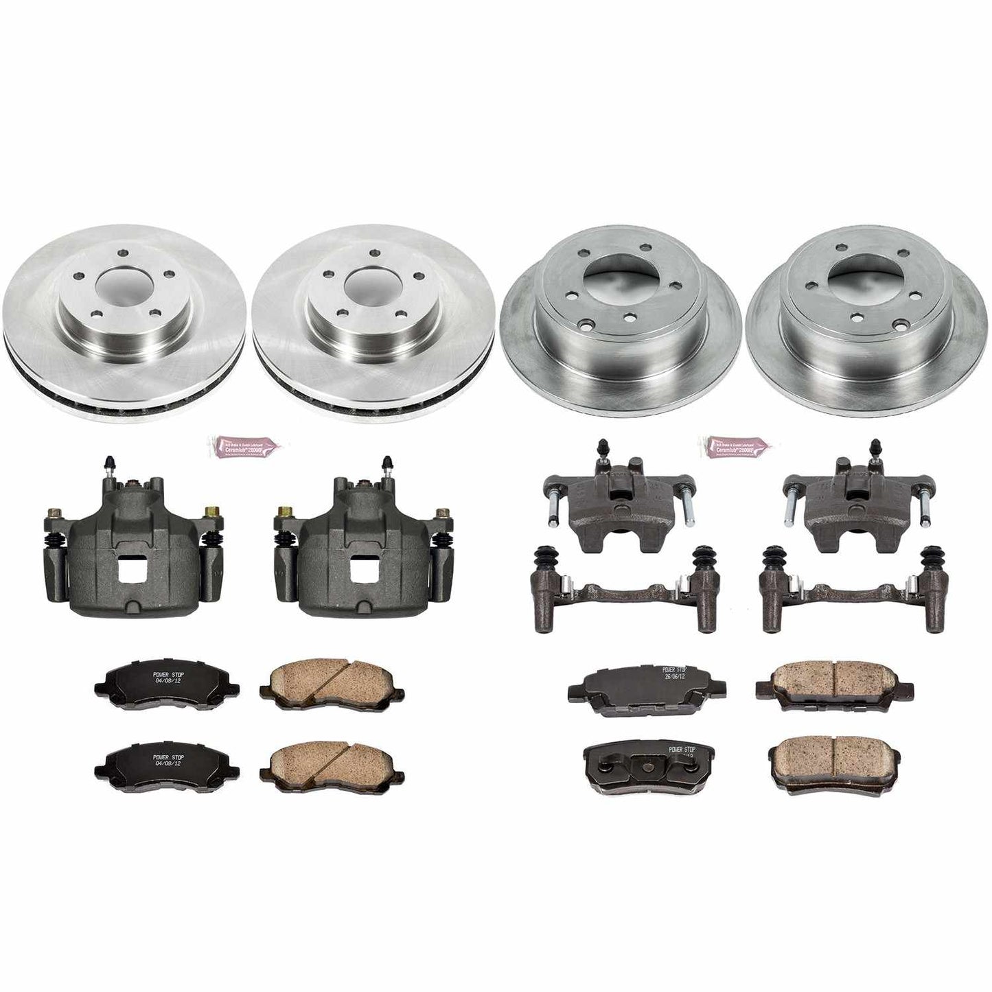 PowerStop Power Stop 2012 Mitsubishi Lancer Autospecialty Kit w/ Calipers - Front and Rear KCOE2840A