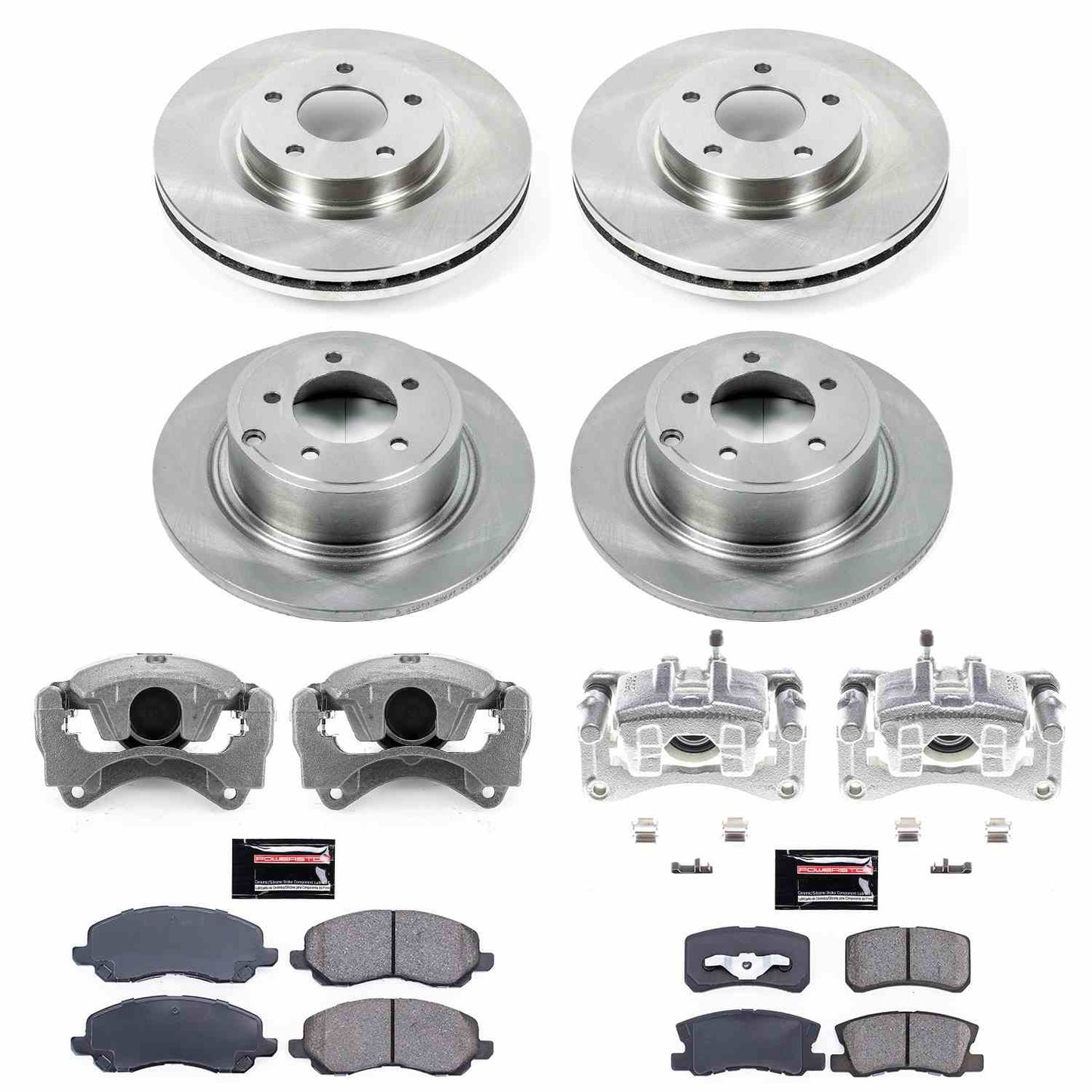 PowerStop Power Stop 08-16 Mitsubishi Lancer Autospecialty Kit w/ Calipers - Front and Rear KCOE2848B