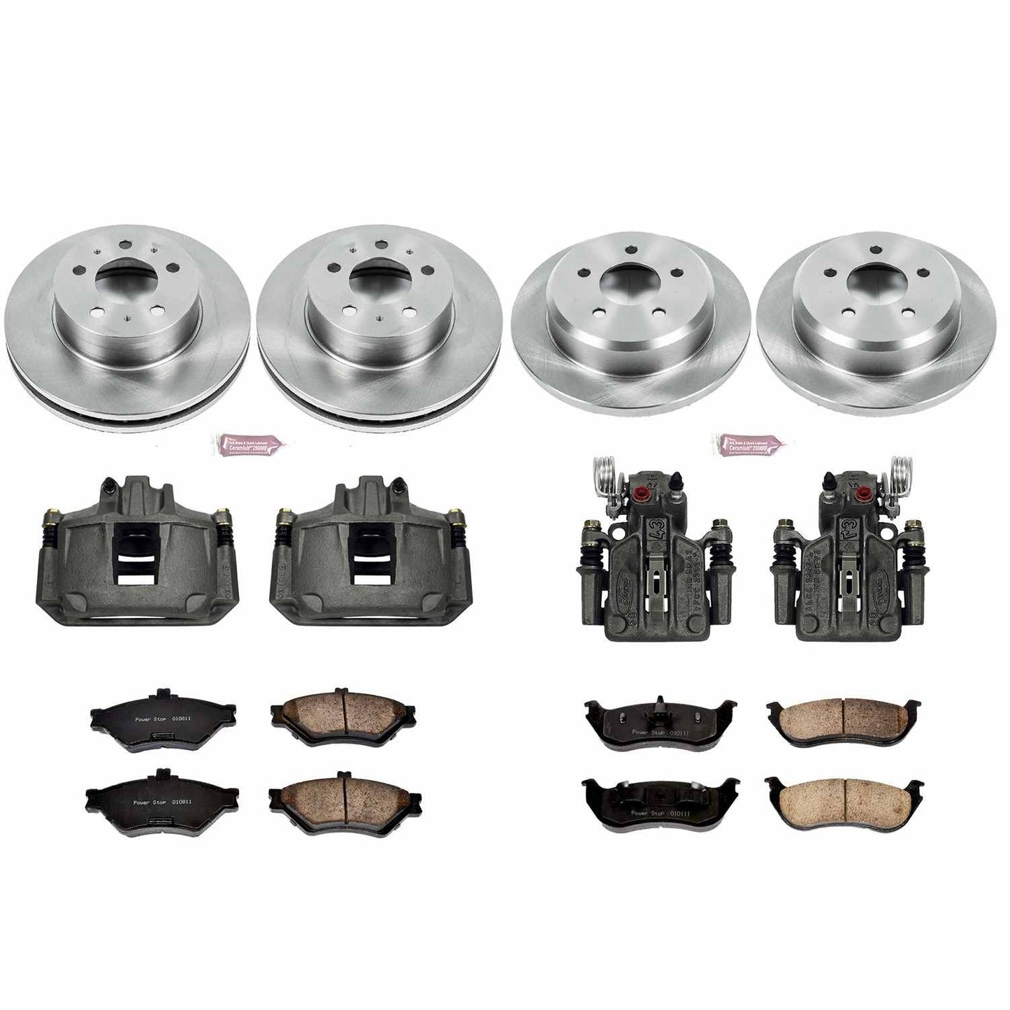 PowerStop Power Stop 96-97 Ford Crown Victoria Autospecialty Kit w/ Calipers - Front and Rear KCOE2859