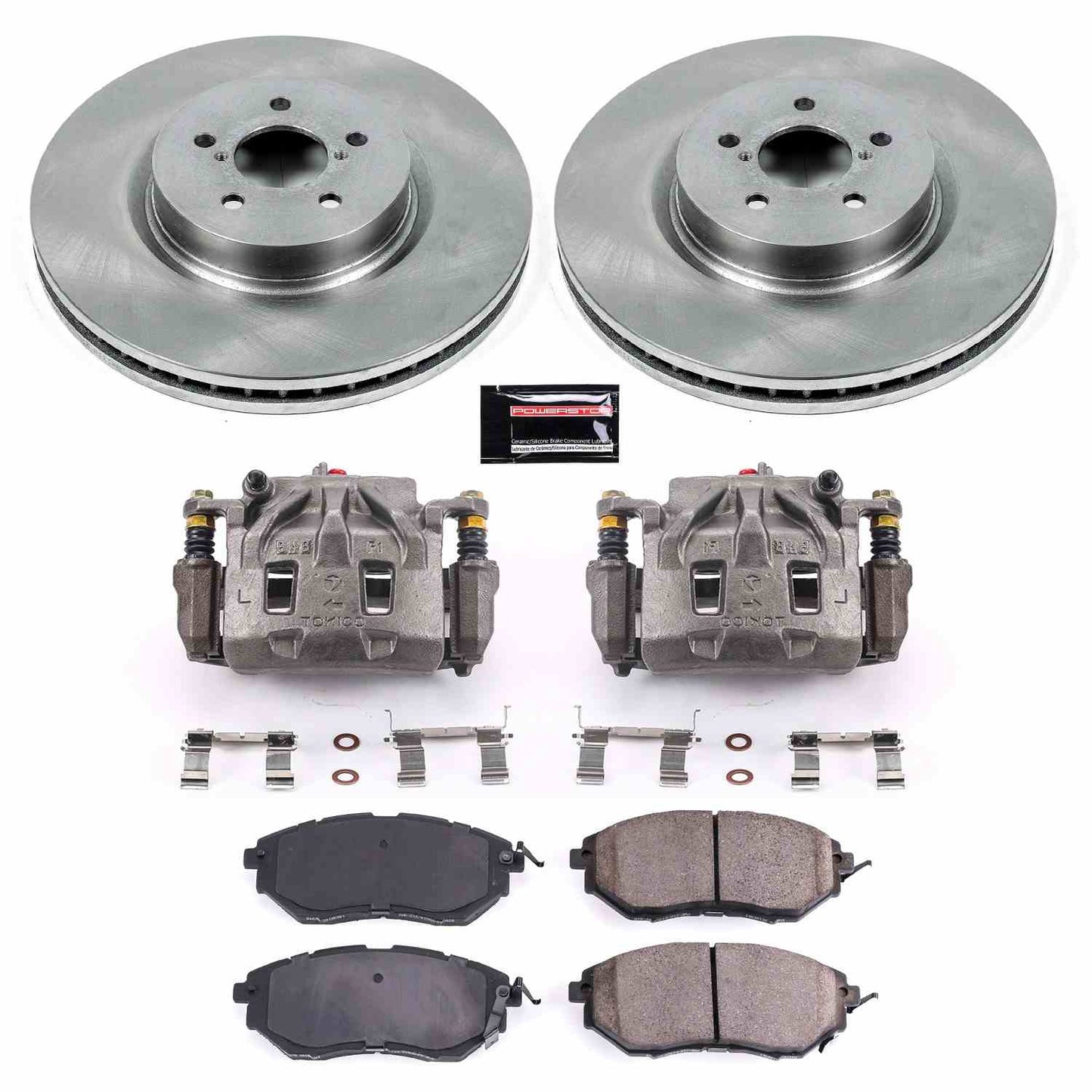 PowerStop Power Stop 14-18 Subaru Forester Front Autospecialty Brake Kit w/Calipers KCOE285