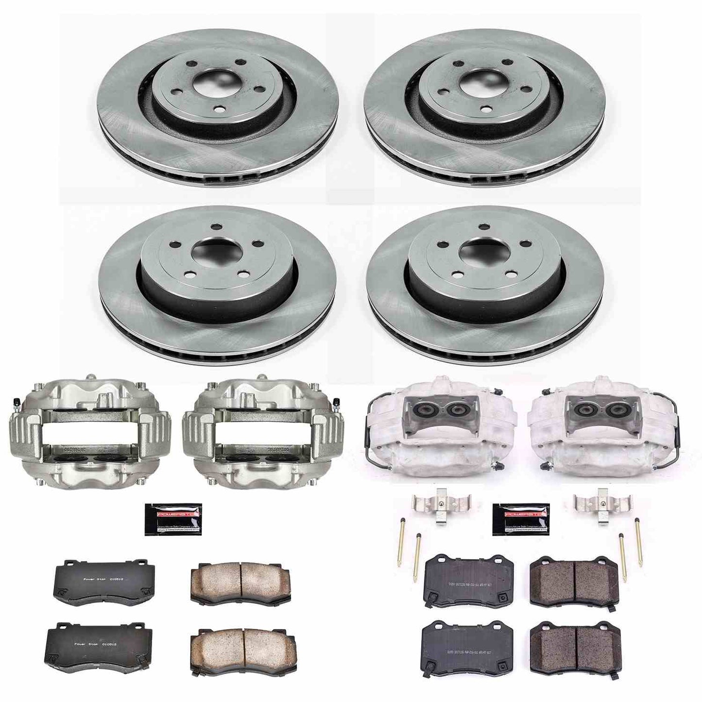 PowerStop Power Stop 06-10 Jeep Grand Cherokee Autospecialty Kit w/ Calipers - Front and Rear KCOE2876