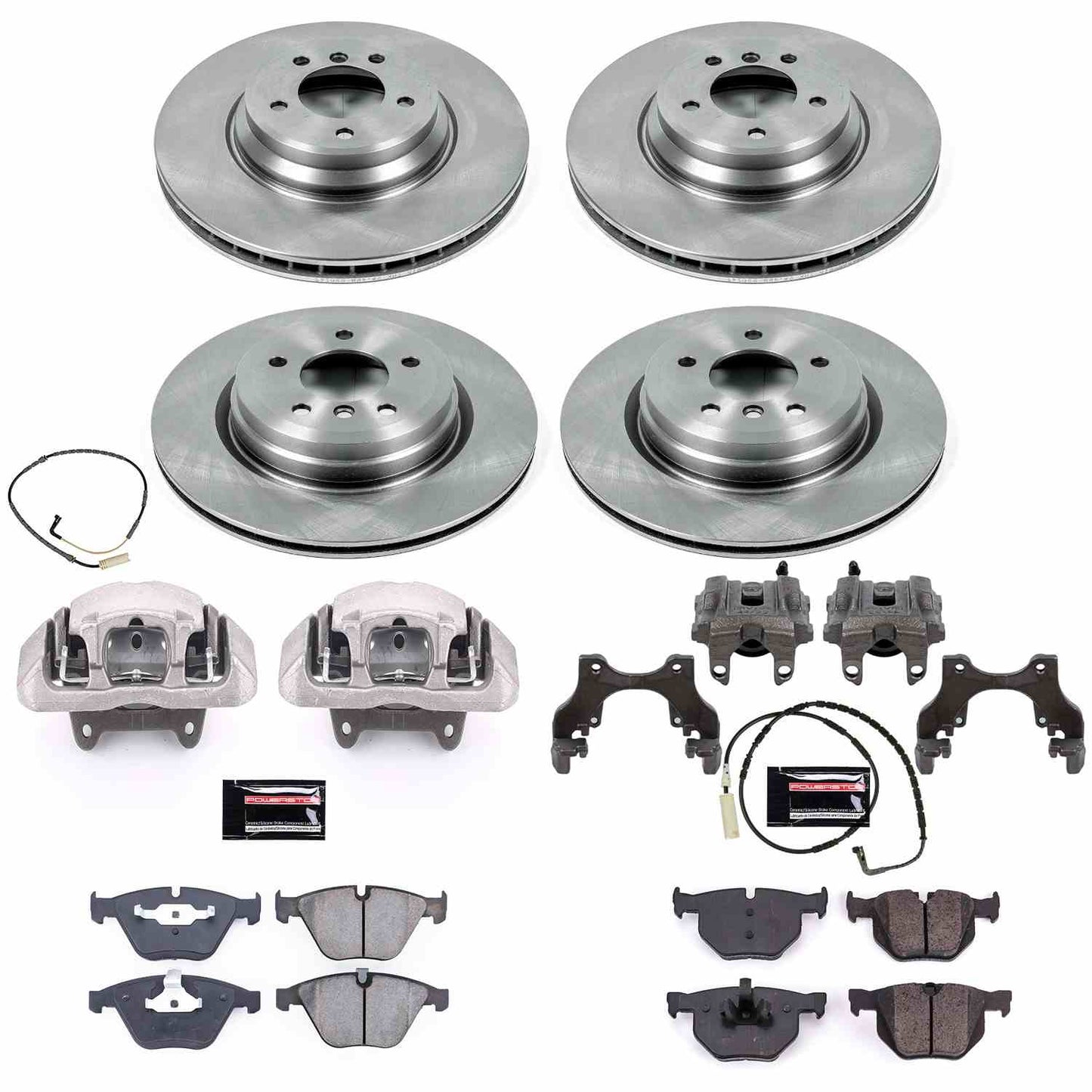 PowerStop Power Stop 2009 BMW 335i xDrive Autospecialty Kit w/ Calipers - Front and Rear KCOE2883