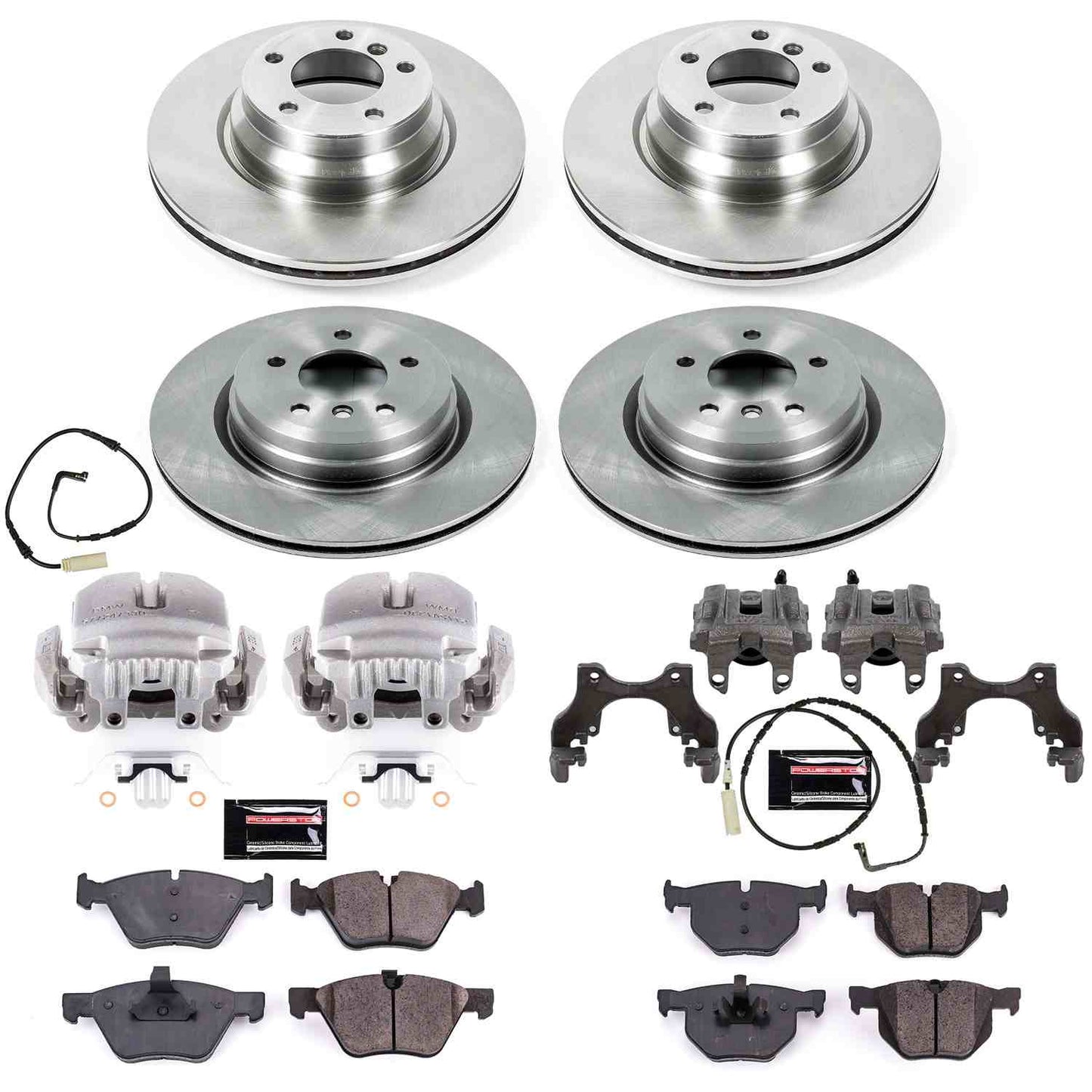 PowerStop Power Stop 2006 BMW 330i Autospecialty Kit w/ Calipers - Front and Rear KCOE2886