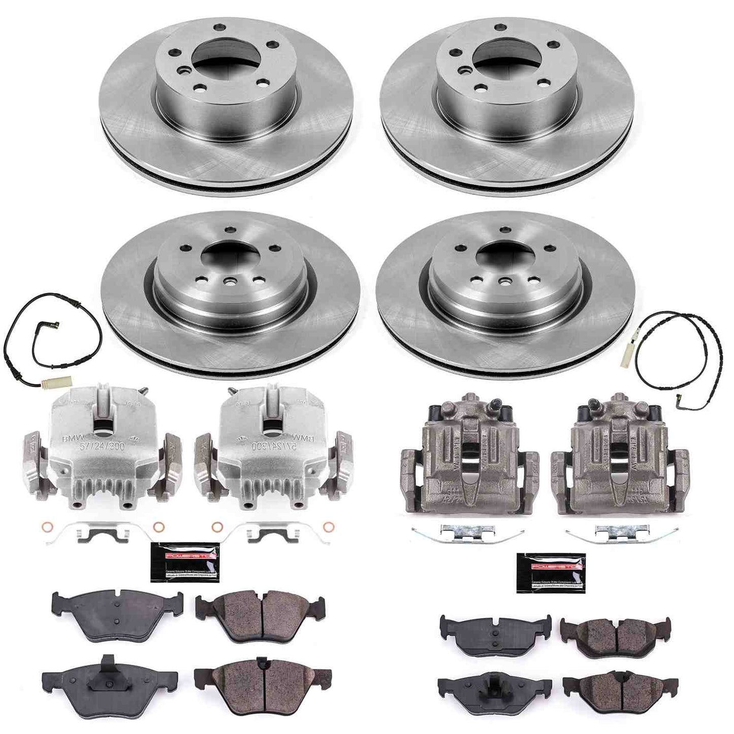 PowerStop Power Stop 2006 BMW 325i Autospecialty Kit w/ Calipers - Front and Rear KCOE2890