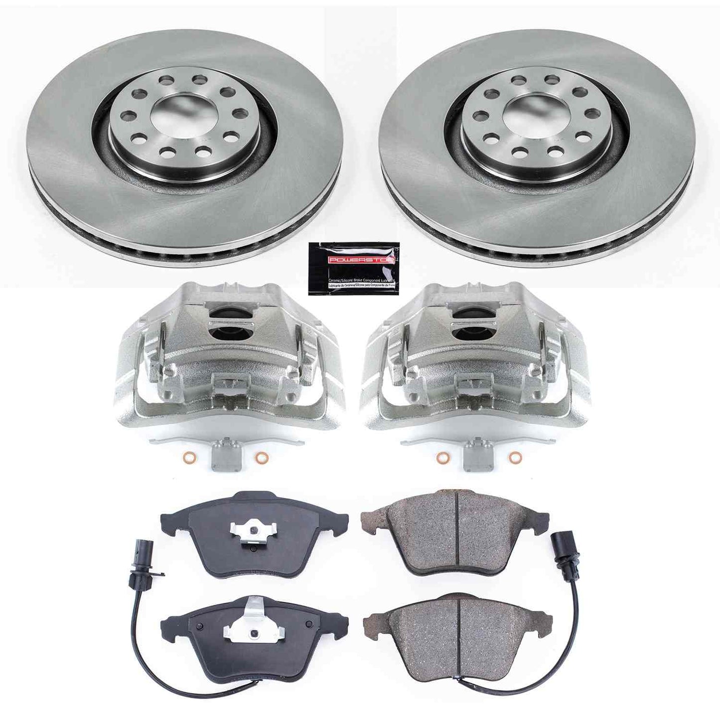 PowerStop Power Stop 05-09 Audi A4 Front Autospecialty Brake Kit w/Calipers KCOE2990