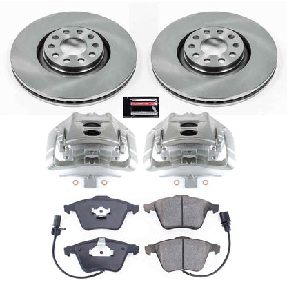 PowerStop Power Stop 05-09 Audi A4 Front Autospecialty Brake Kit w/Calipers KCOE2990