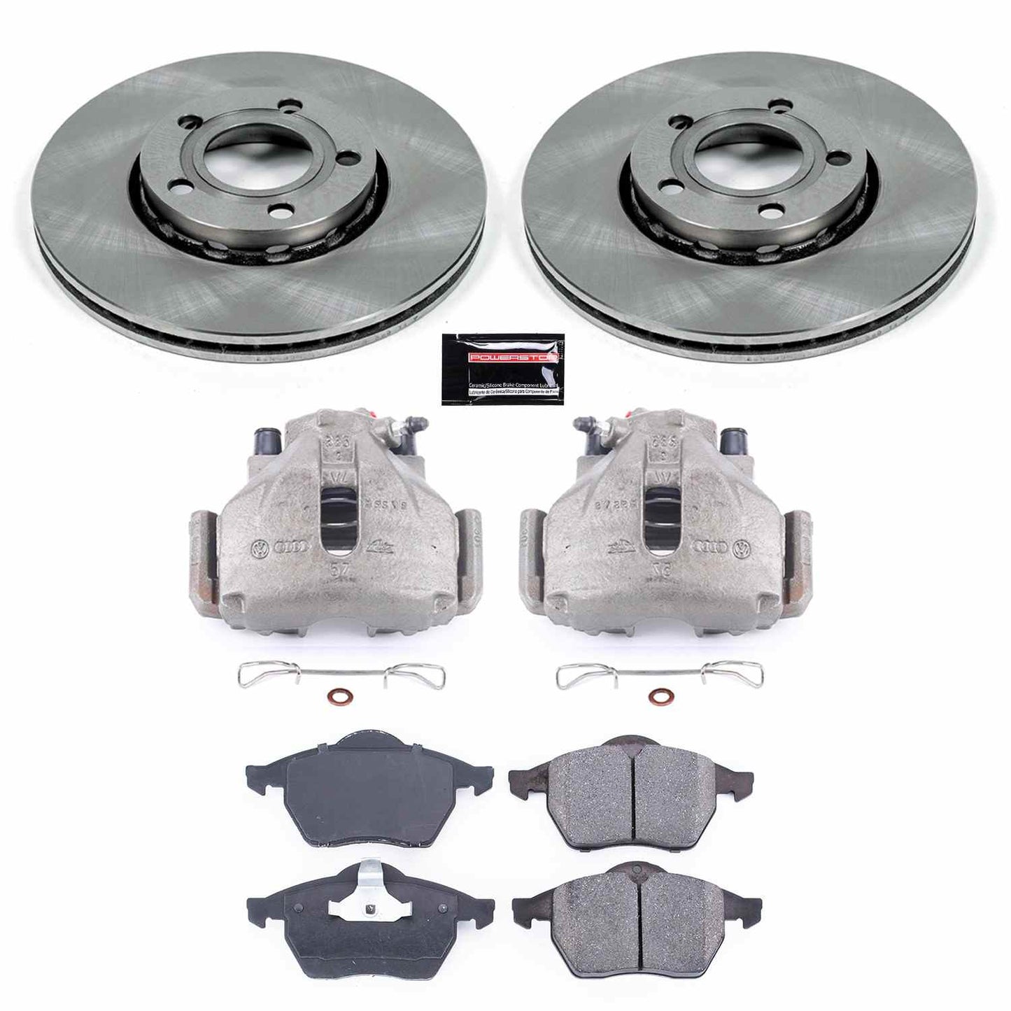 PowerStop Power Stop 96-98 Audi A4 Front Autospecialty Brake Kit w/Calipers KCOE3103