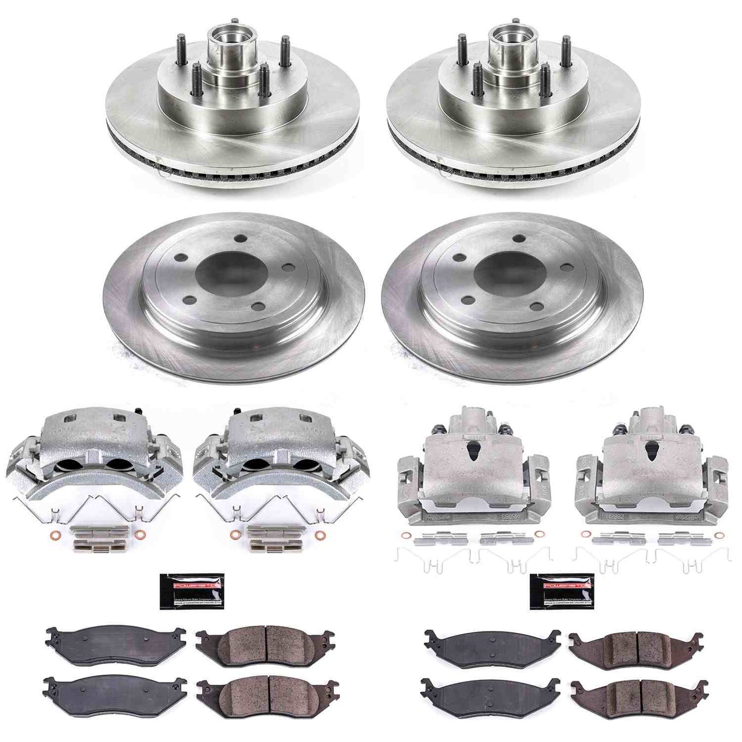 PowerStop Power Stop 04-06 Ford E-150 Autospecialty Kit w/ Calipers - Front and Rear KCOE4021