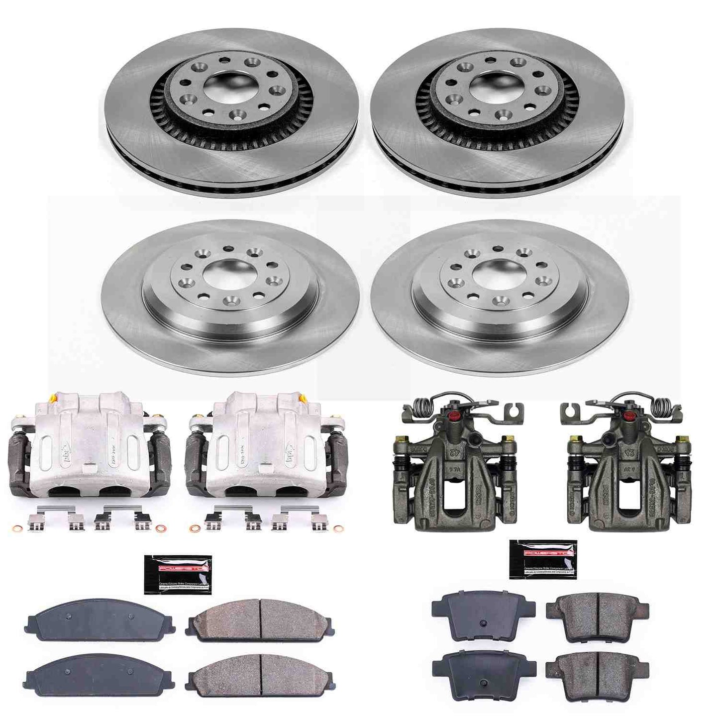 PowerStop Power Stop 08-09 Ford Taurus X Autospecialty Kit w/ Calipers - Front and Rear KCOE4039A