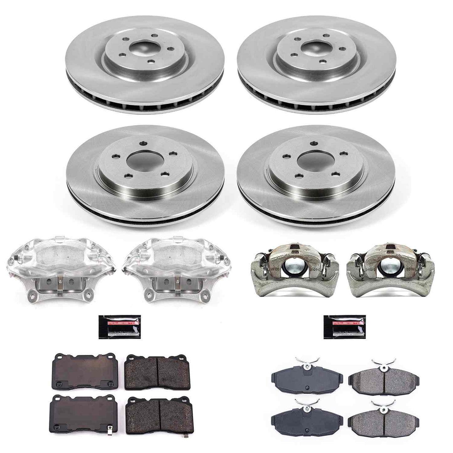 PowerStop Power Stop 07-11 Ford Mustang Autospecialty Kit w/ Calipers - Front and Rear KCOE4042