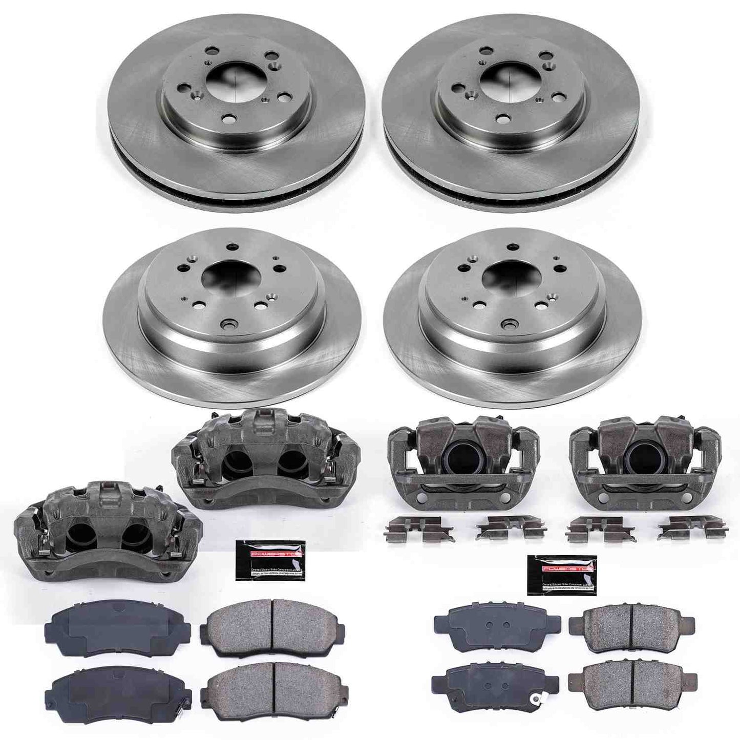 PowerStop Power Stop 05-10 Honda Odyssey Autospecialty Kit w/ Calipers - Front and Rear KCOE4044
