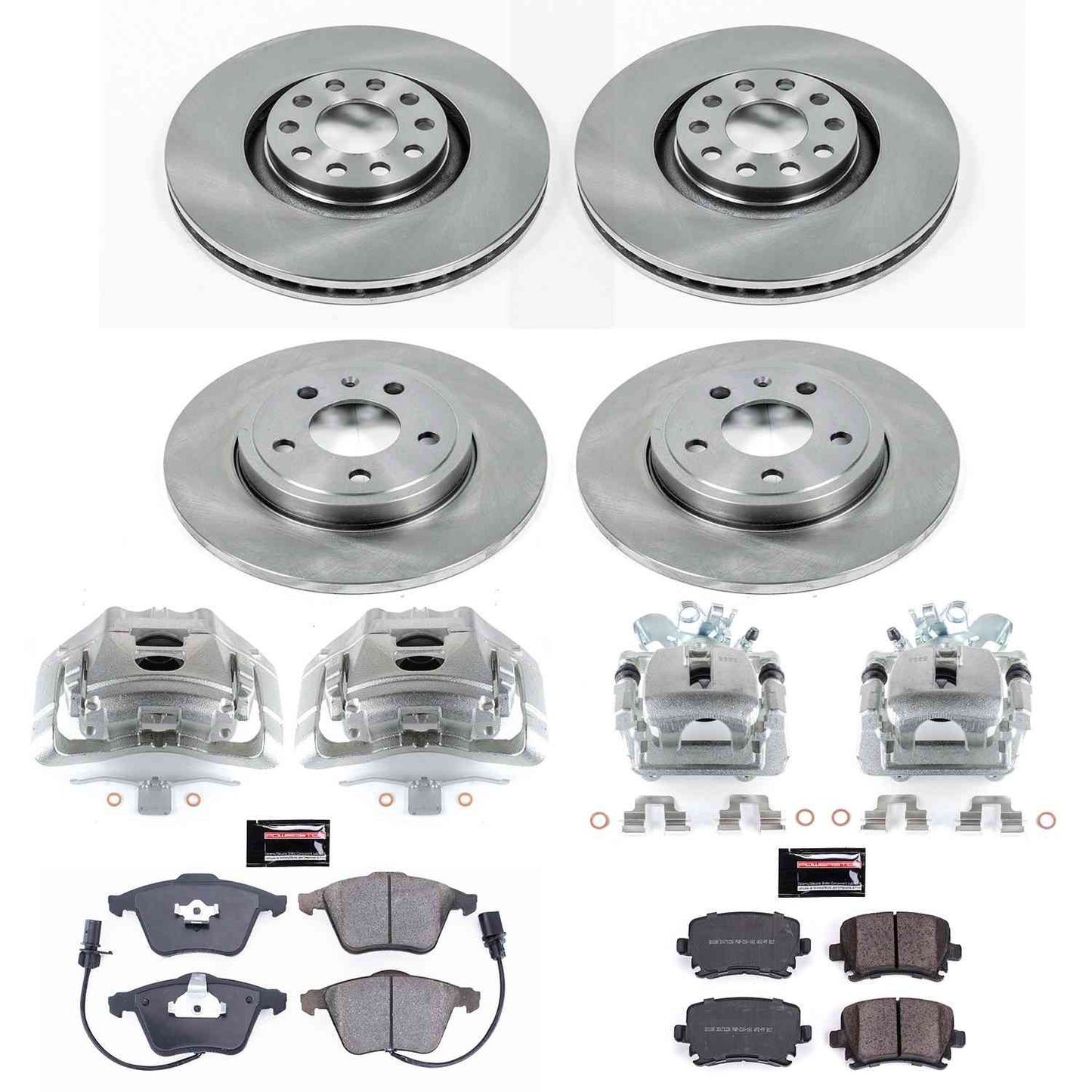 PowerStop Power Stop 05-09 Audi A4 Autospecialty Kit w/ Calipers - Front and Rear KCOE4065