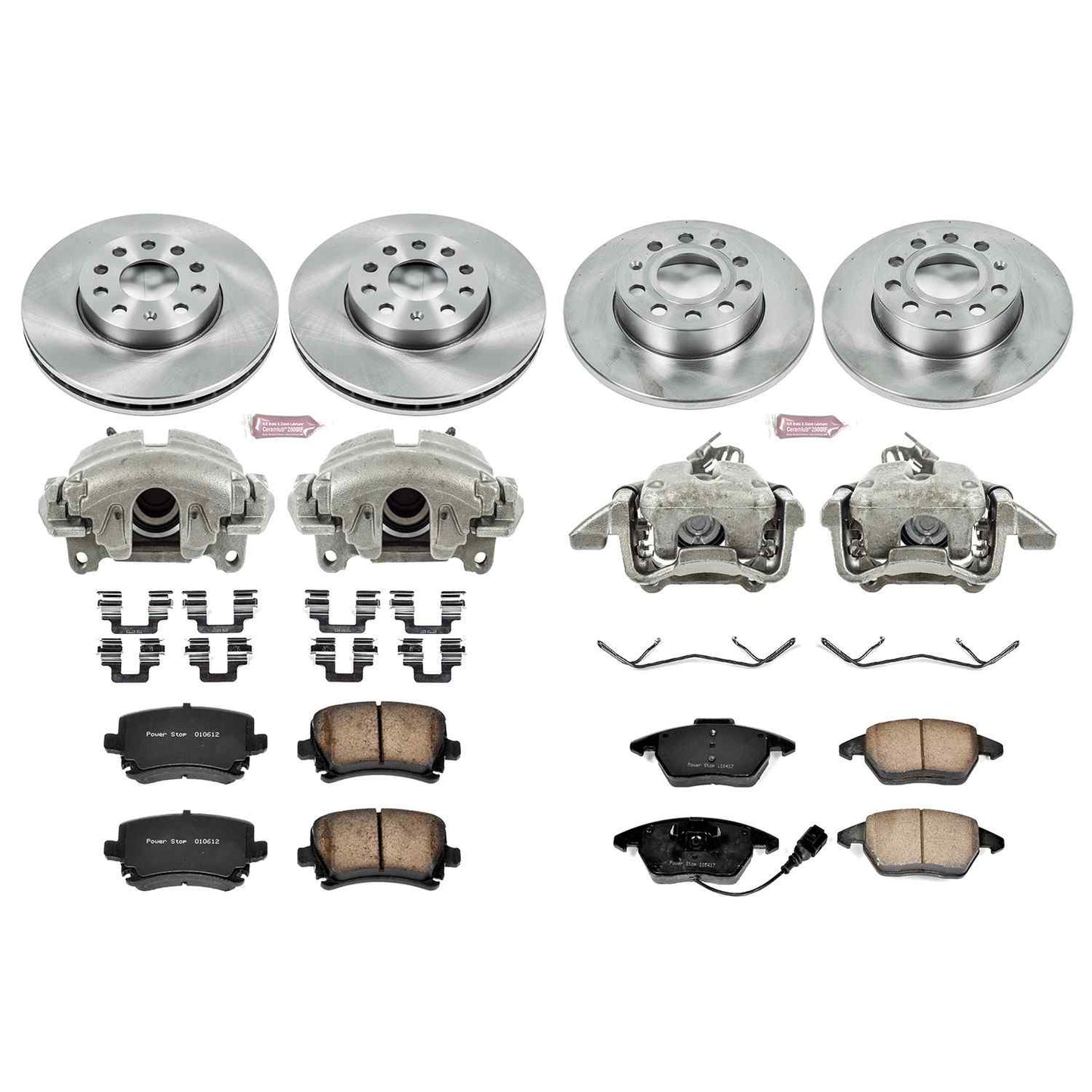 PowerStop Power Stop 05-10 Volkswagen Jetta Autospecialty Kit w/ Calipers - Front and Rear KCOE4068A