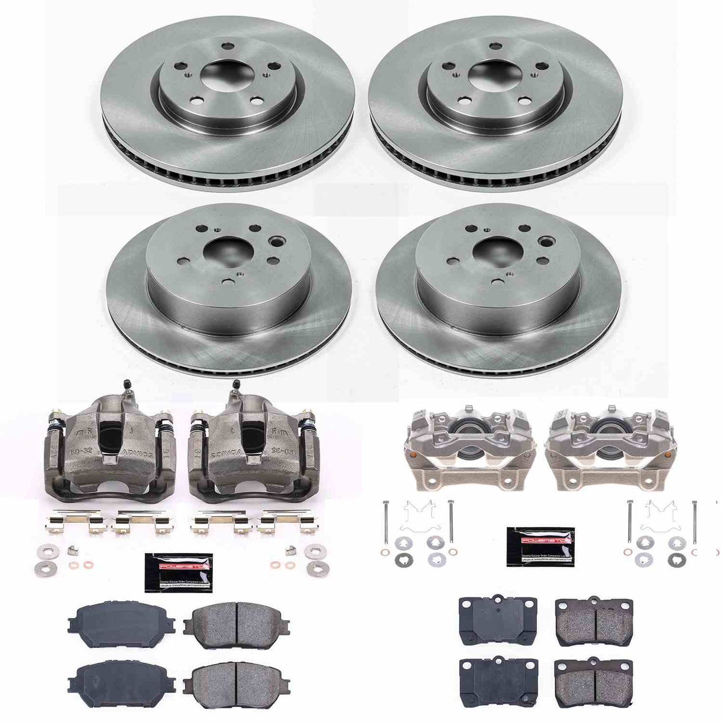 PowerStop Power Stop 2006 Lexus GS300 Autospecialty Kit w/ Calipers - Front and Rear KCOE4072