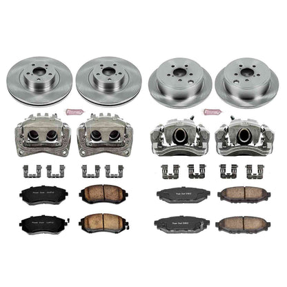 PowerStop Power Stop 09-10 Subaru Forester Autospecialty Kit w/ Calipers - Front and Rear KCOE4077