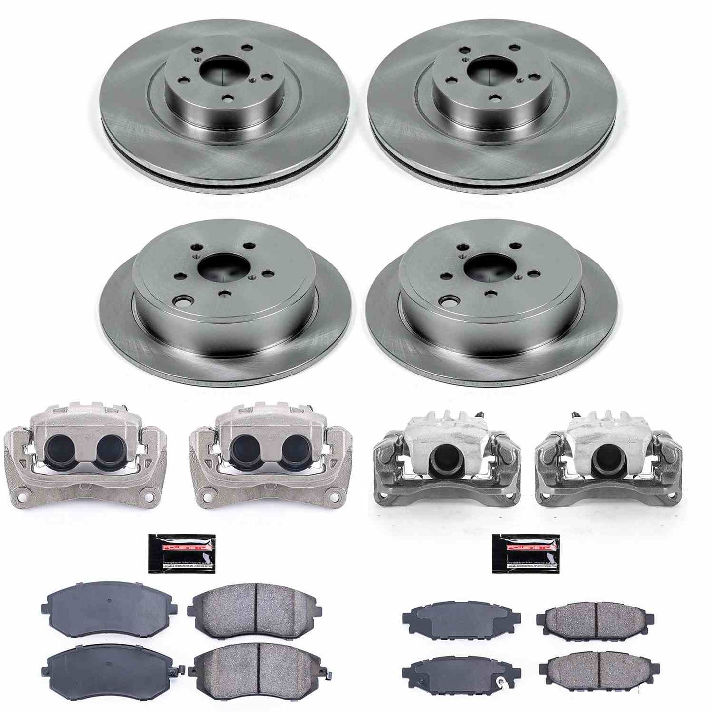 PowerStop Power Stop 06-09 Subaru Legacy Autospecialty Kit w/ Calipers - Front and Rear KCOE4079