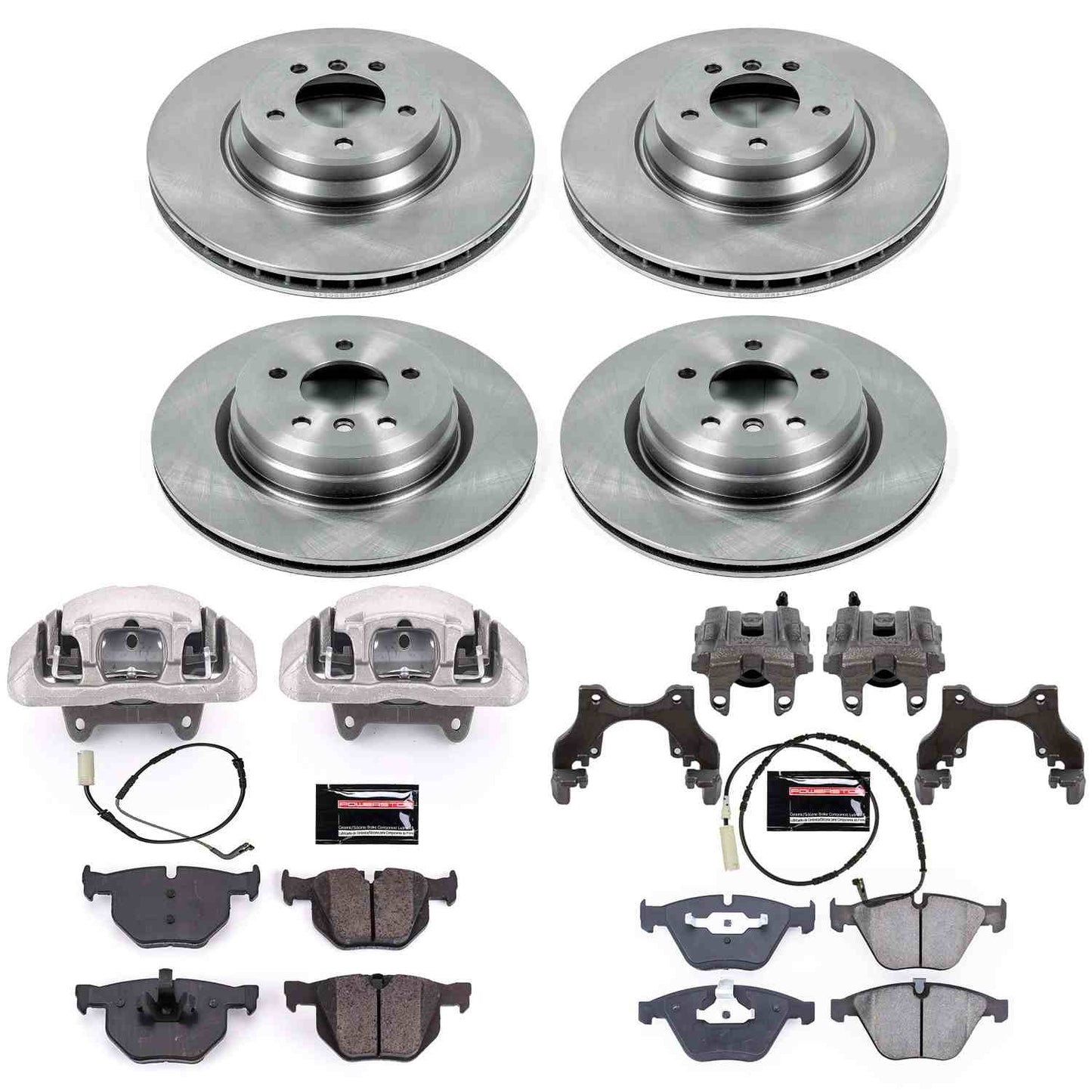 PowerStop Power Stop 2009 BMW 335d Autospecialty Kit w/ Calipers - Front and Rear KCOE4094