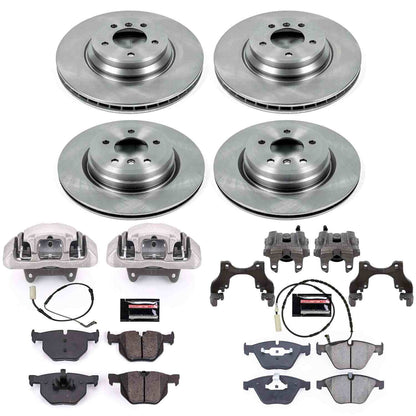 PowerStop Power Stop 2009 BMW 335d Autospecialty Kit w/ Calipers - Front and Rear KCOE4094