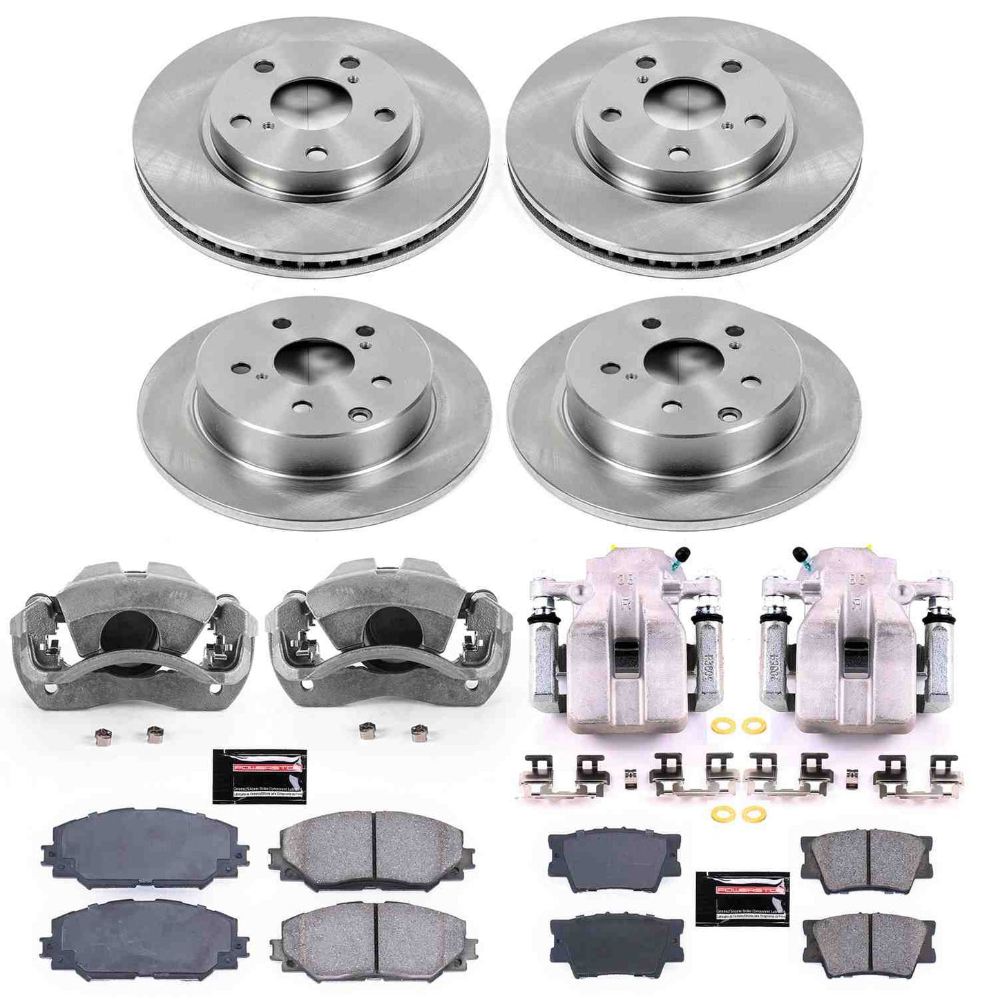 PowerStop Power Stop 11-18 Toyota RAV4 Autospecialty Kit w/ Calipers - Front and Rear KCOE4100C