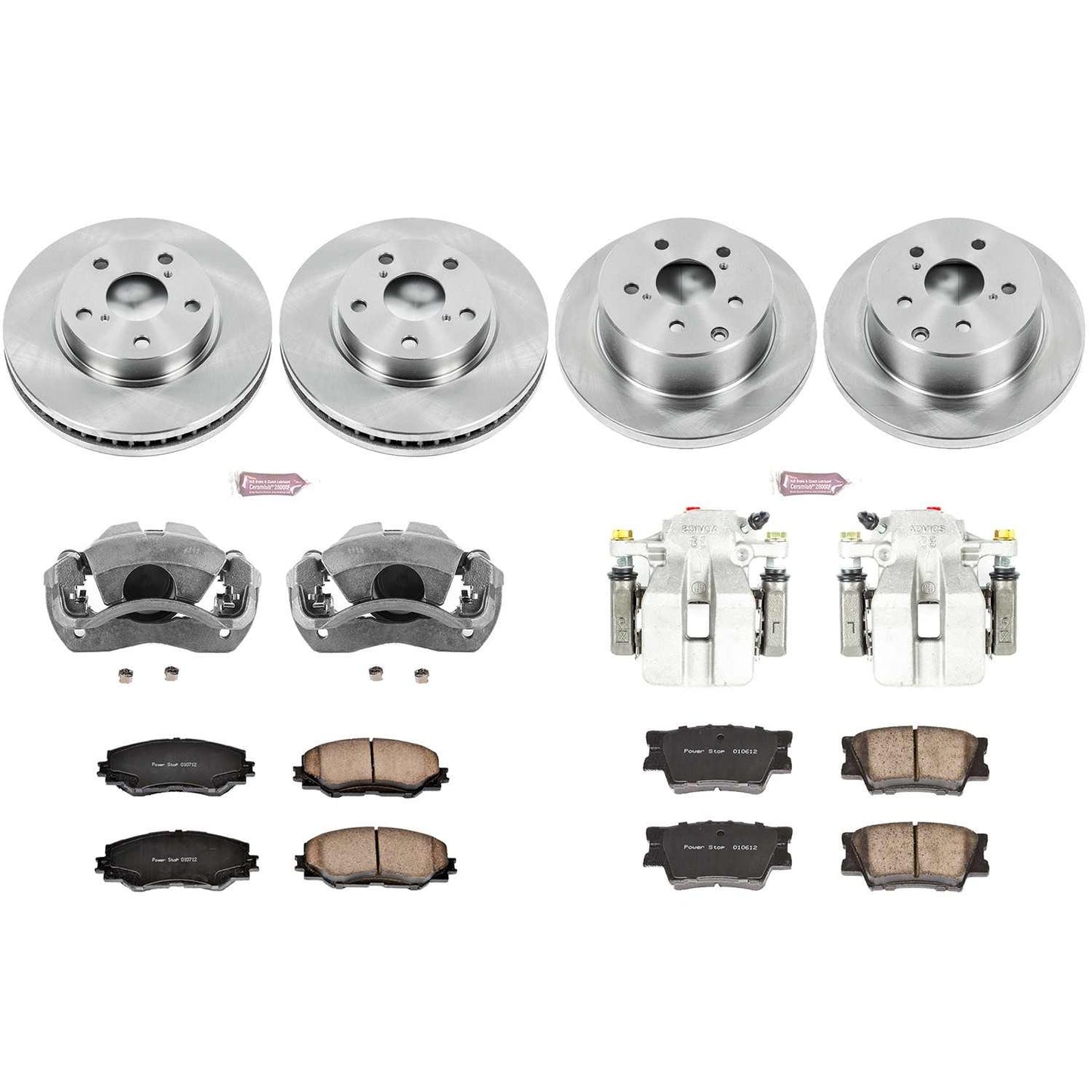 PowerStop Power Stop 10-12 Lexus HS250h Autospecialty Kit w/ Calipers - Front and Rear KCOE4100