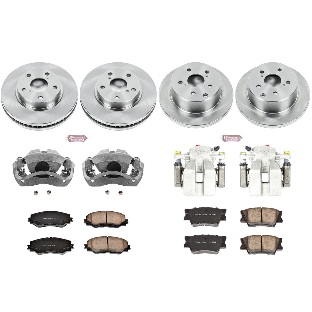 PowerStop Power Stop 10-12 Lexus HS250h Autospecialty Kit w/ Calipers - Front and Rear KCOE4100