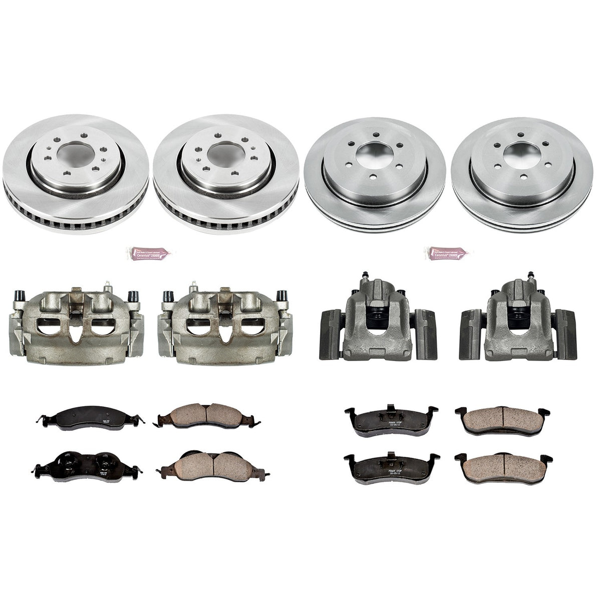 PowerStop Power Stop 07-09 Ford Expedition Autospecialty Kit w/ Calipers - Front and Rear KCOE4109