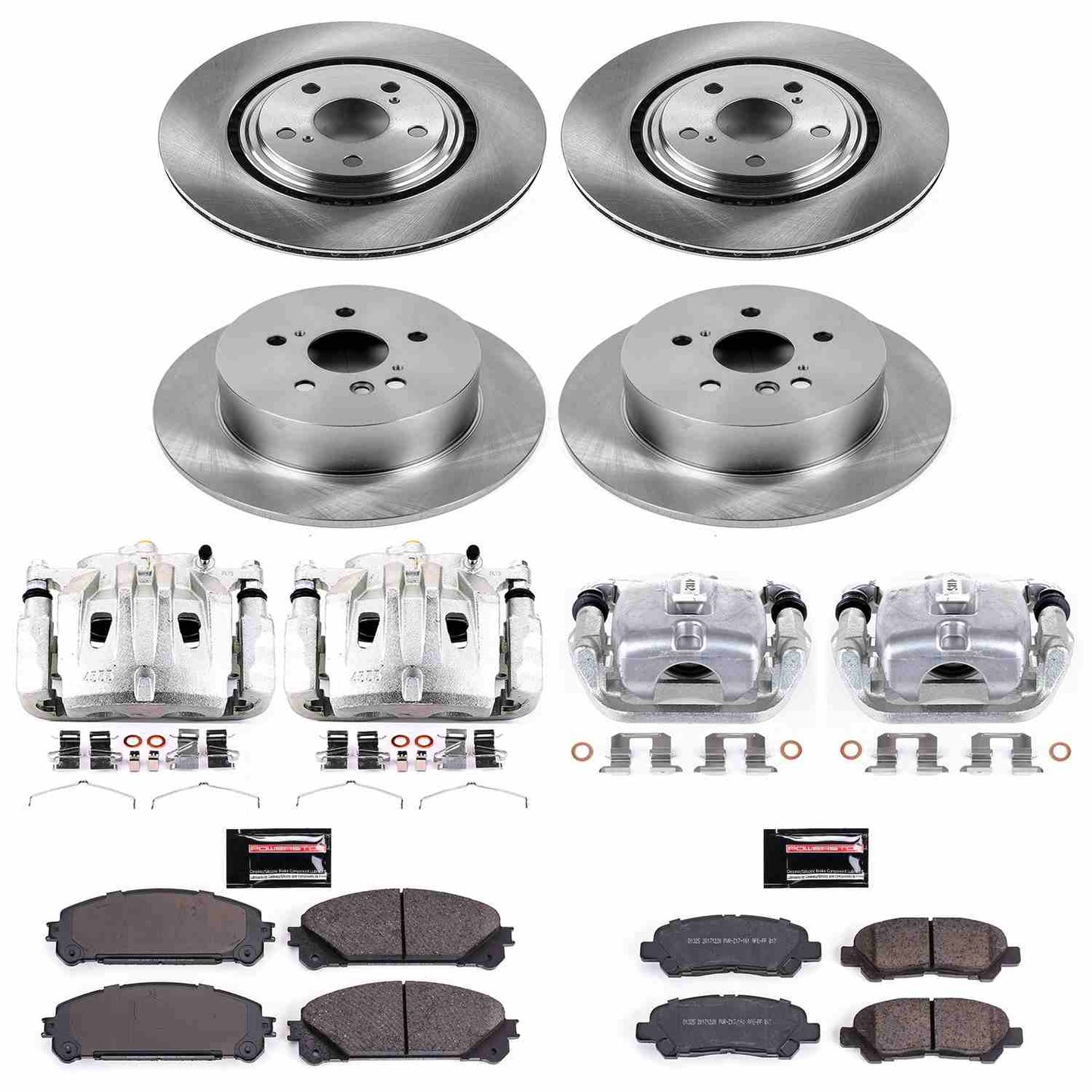 PowerStop Power Stop 08-13 Toyota High Lander Autospecialty Kit w/ Calipers - Front and Rear KCOE4129
