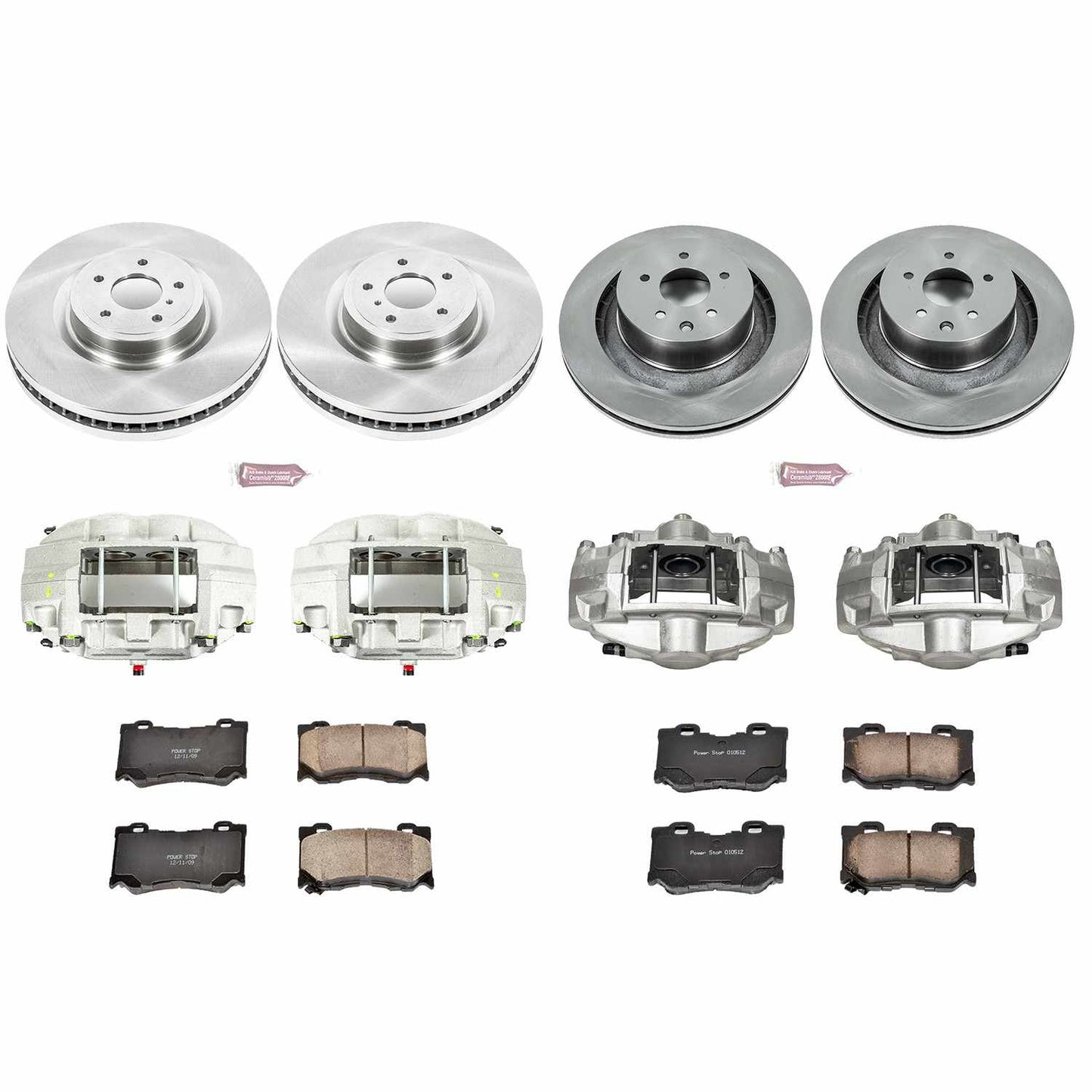 PowerStop Power Stop 08-13 Infiniti G37 Autospecialty Kit w/ Calipers - Front and Rear KCOE4138A