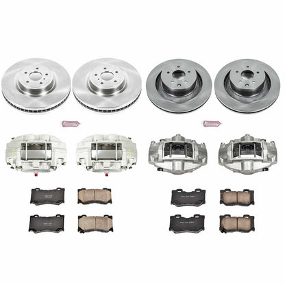 PowerStop Power Stop 08-13 Infiniti G37 Autospecialty Kit w/ Calipers - Front and Rear KCOE4138A