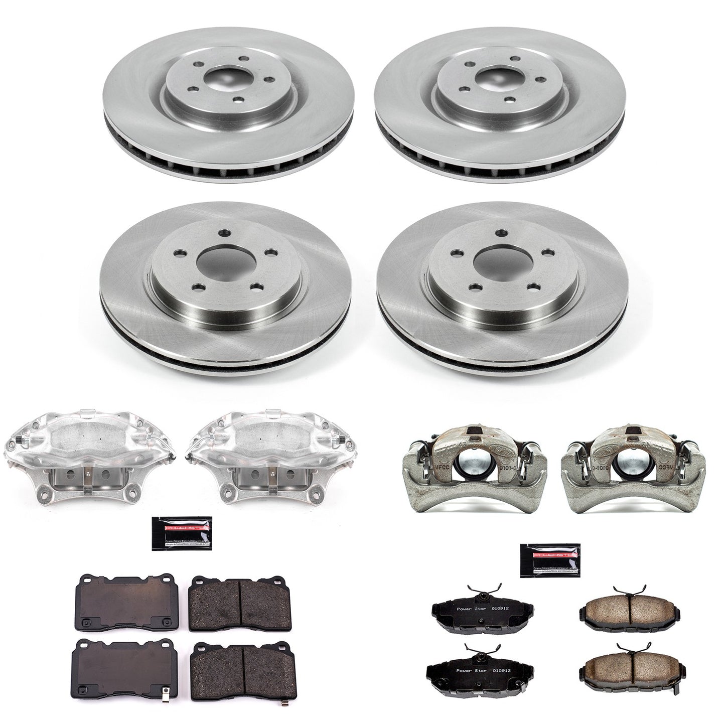 PowerStop Power Stop 11-14 Ford Mustang Autospecialty Kit w/ Calipers - Front and Rear KCOE4148