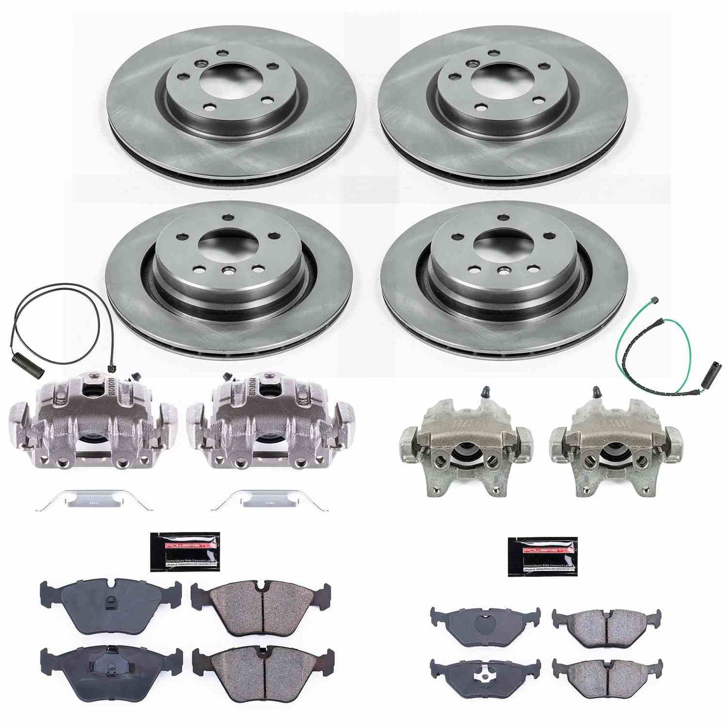 PowerStop Power Stop 95-99 BMW M3 Autospecialty Kit w/ Calipers - Front and Rear KCOE4229
