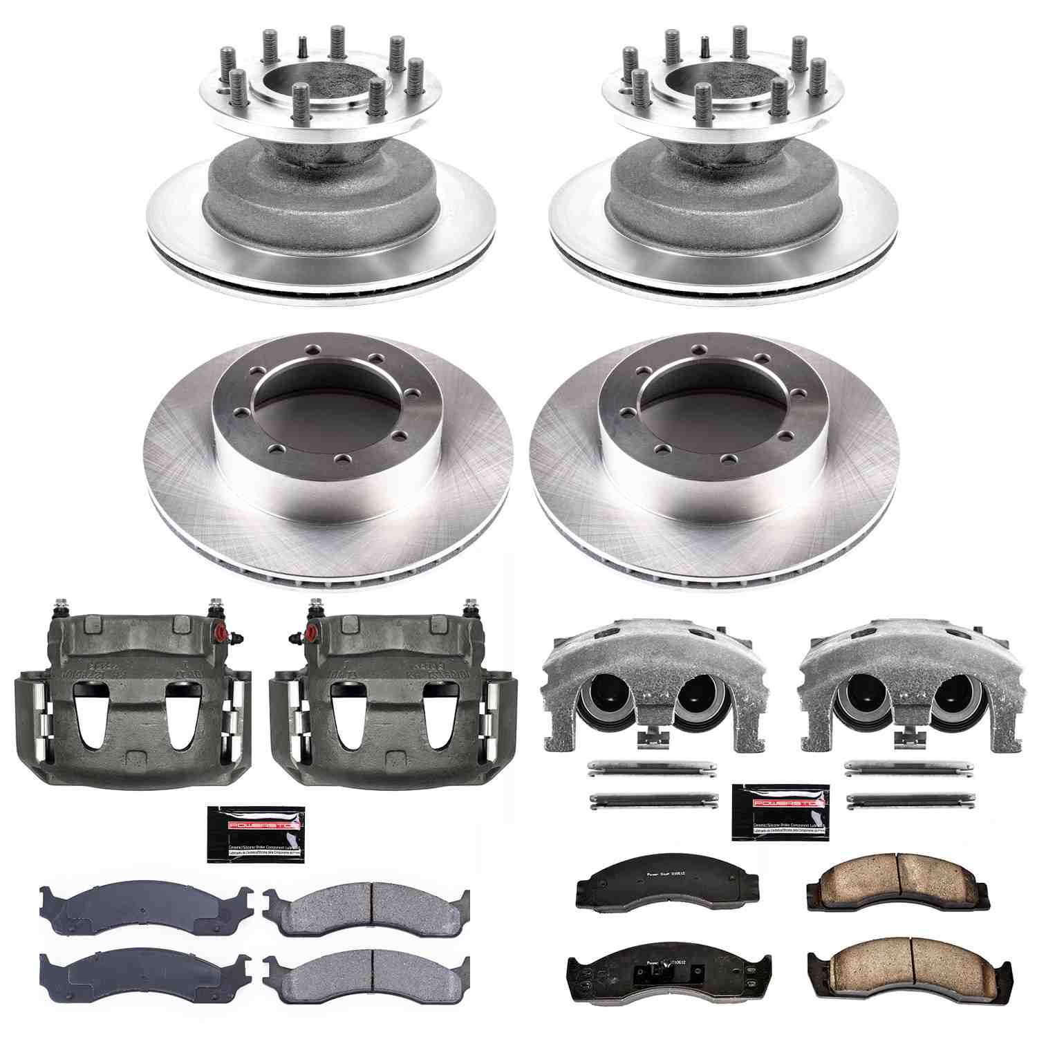 PowerStop Power Stop 00-02 Ford E-450 Econoline Super Duty Autospecialty Kit w/ Calipers - Front and Rear KCOE4233