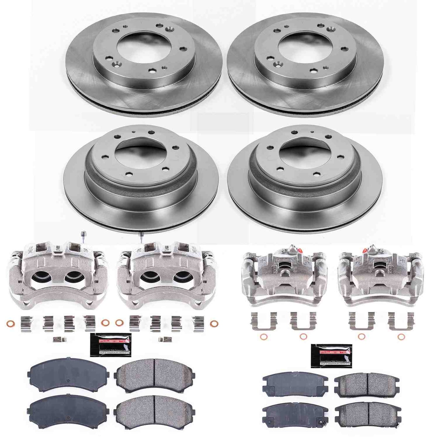 PowerStop Power Stop 2002 Honda Passport Autospecialty Kit w/ Calipers - Front and Rear KCOE4311A