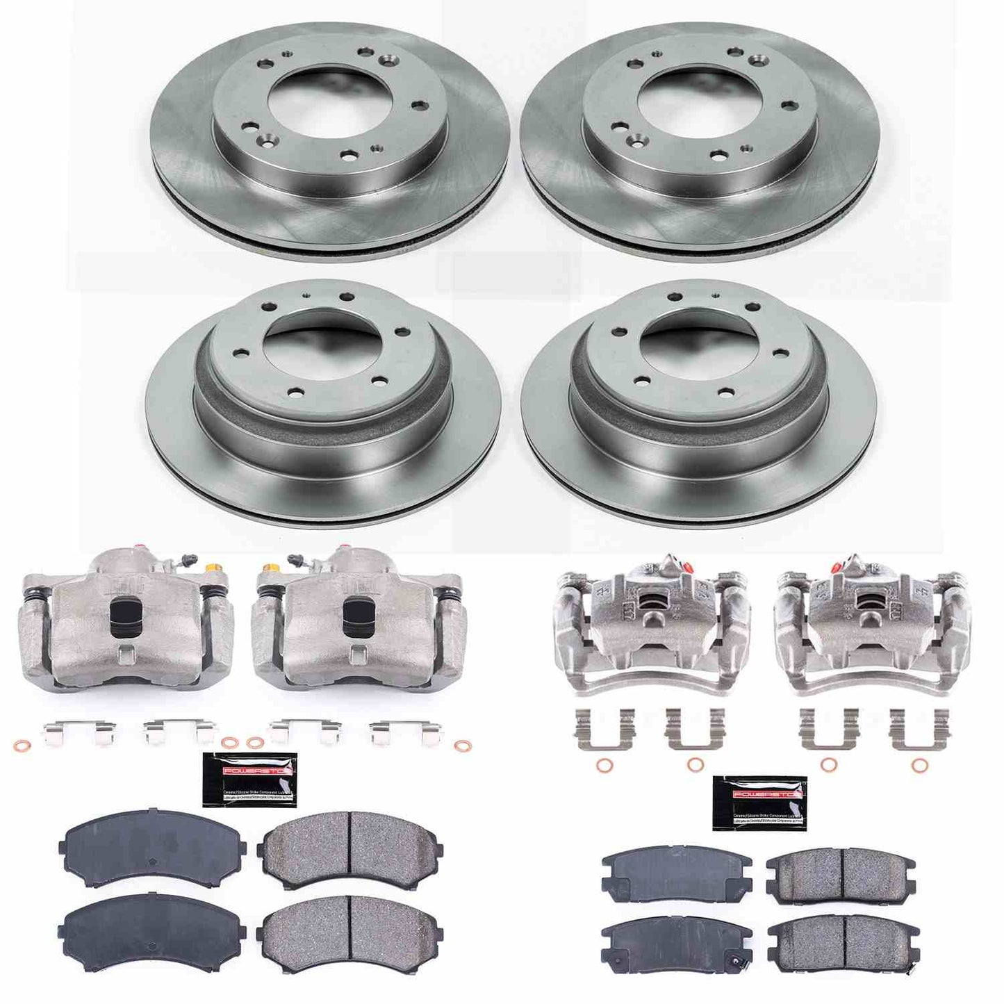 PowerStop Power Stop 2002 Honda Passport Autospecialty Kit w/ Calipers - Front and Rear KCOE4311