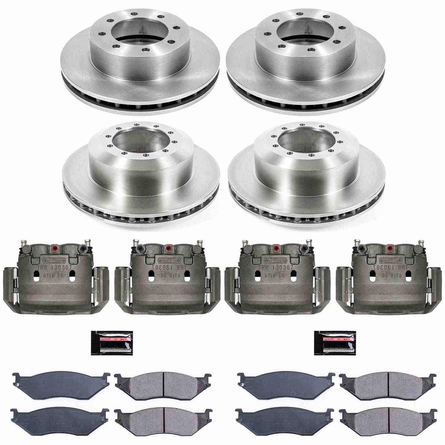PowerStop Power Stop 2002 Ford E-550 Econoline Super Duty Autospecialty Kit w/ Calipers - Front and Rear KCOE4416