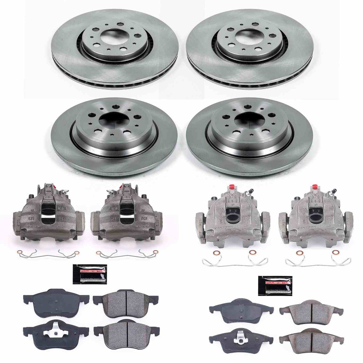 PowerStop Power Stop 01-09 Volvo S60 Autospecialty Kit w/ Calipers - Front and Rear KCOE4431